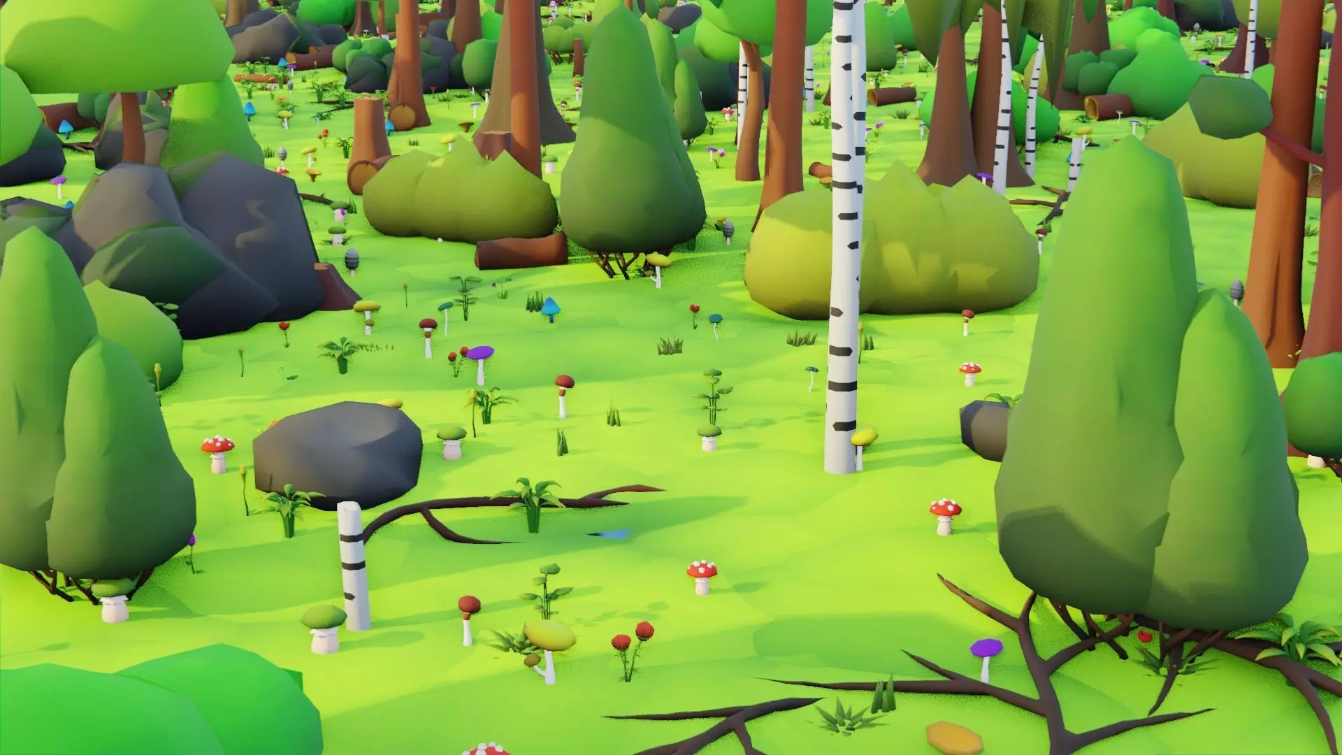 Low Poly Seasonal Forest Biome Low-poly 3D model_6