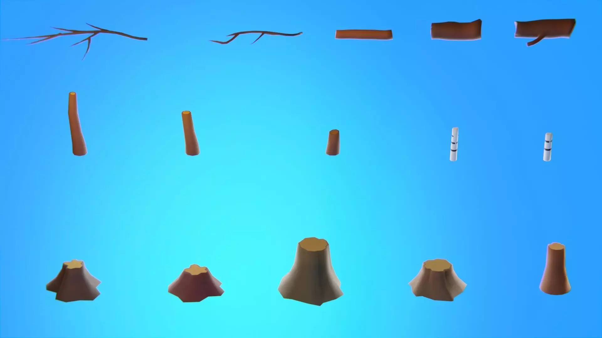 Low Poly Seasonal Forest Biome Low-poly 3D model_34