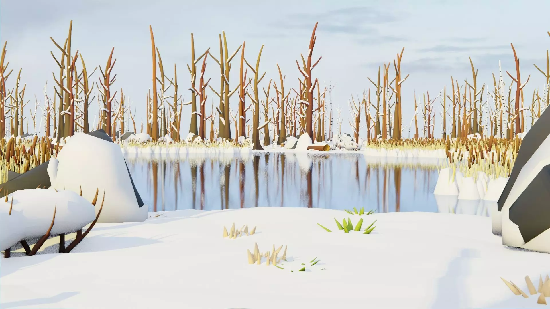 Low Poly Seasonal Forest Biome Low-poly 3D model_18