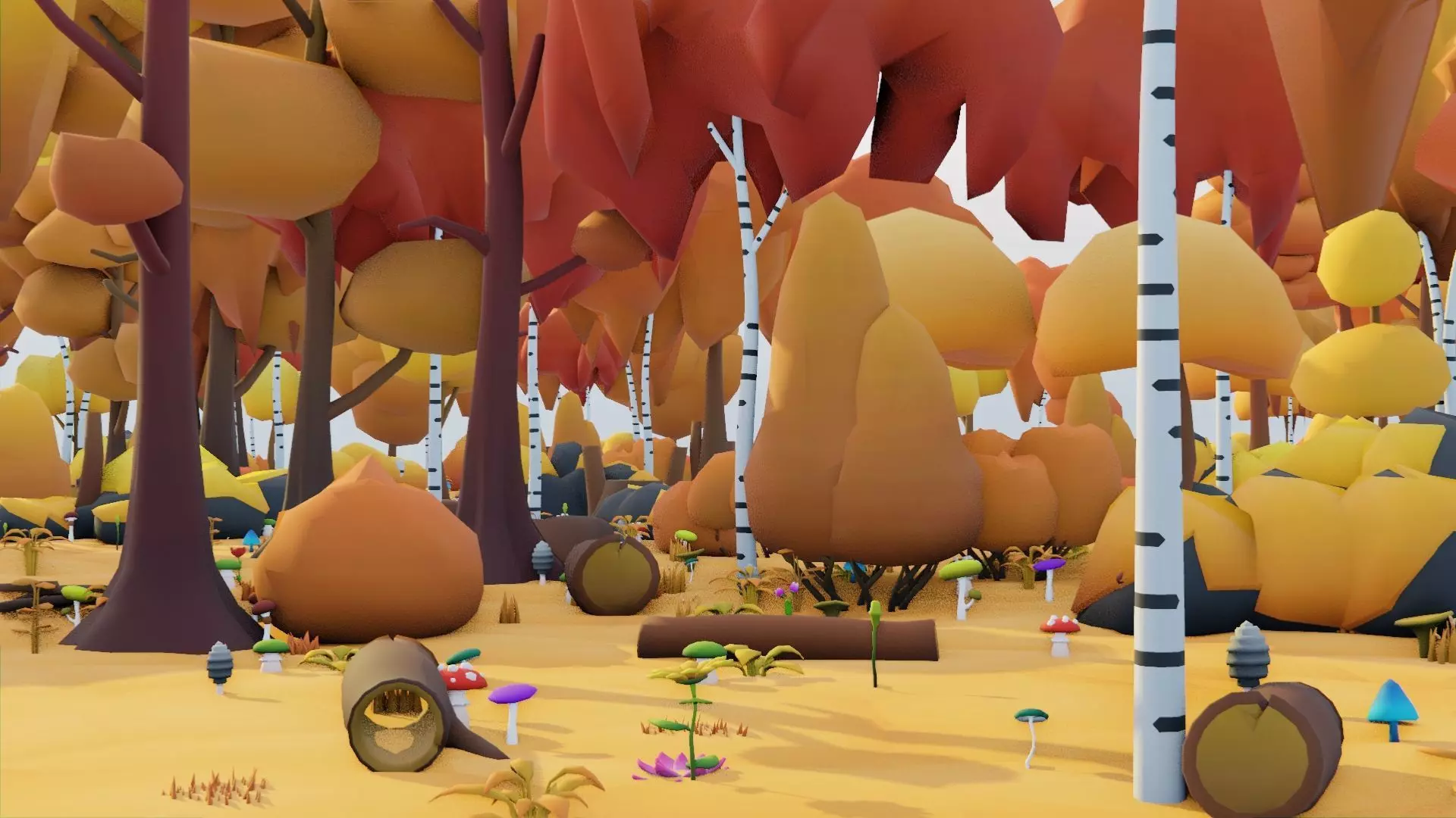Low Poly Seasonal Forest Biome Low-poly 3D model_15