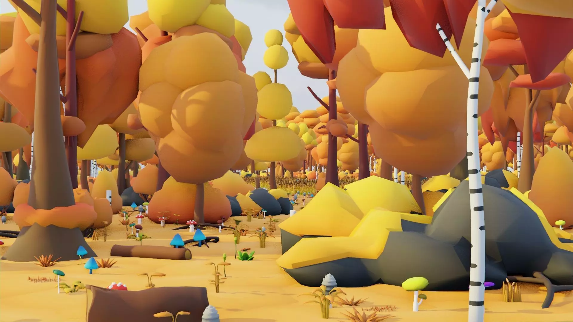 Low Poly Seasonal Forest Biome Low-poly 3D model_9