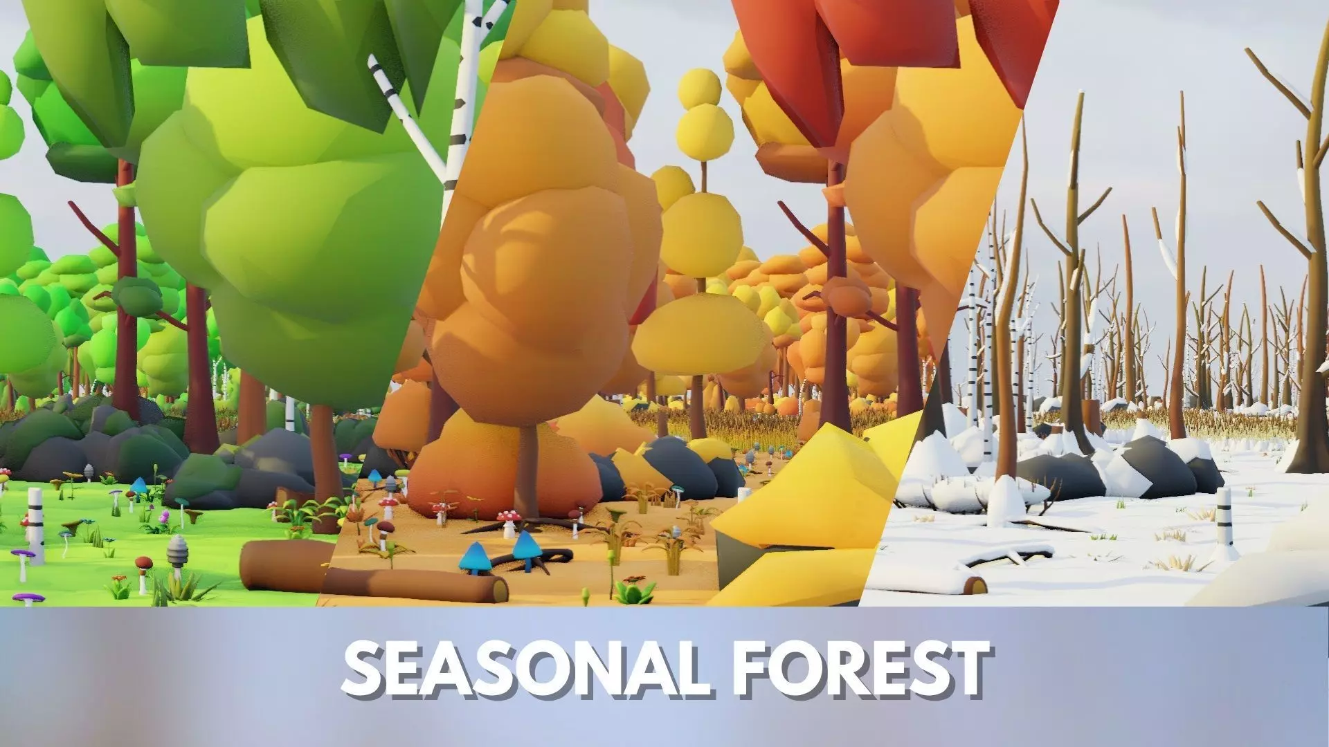 Low Poly Seasonal Forest Biome Low-poly 3D model_0
