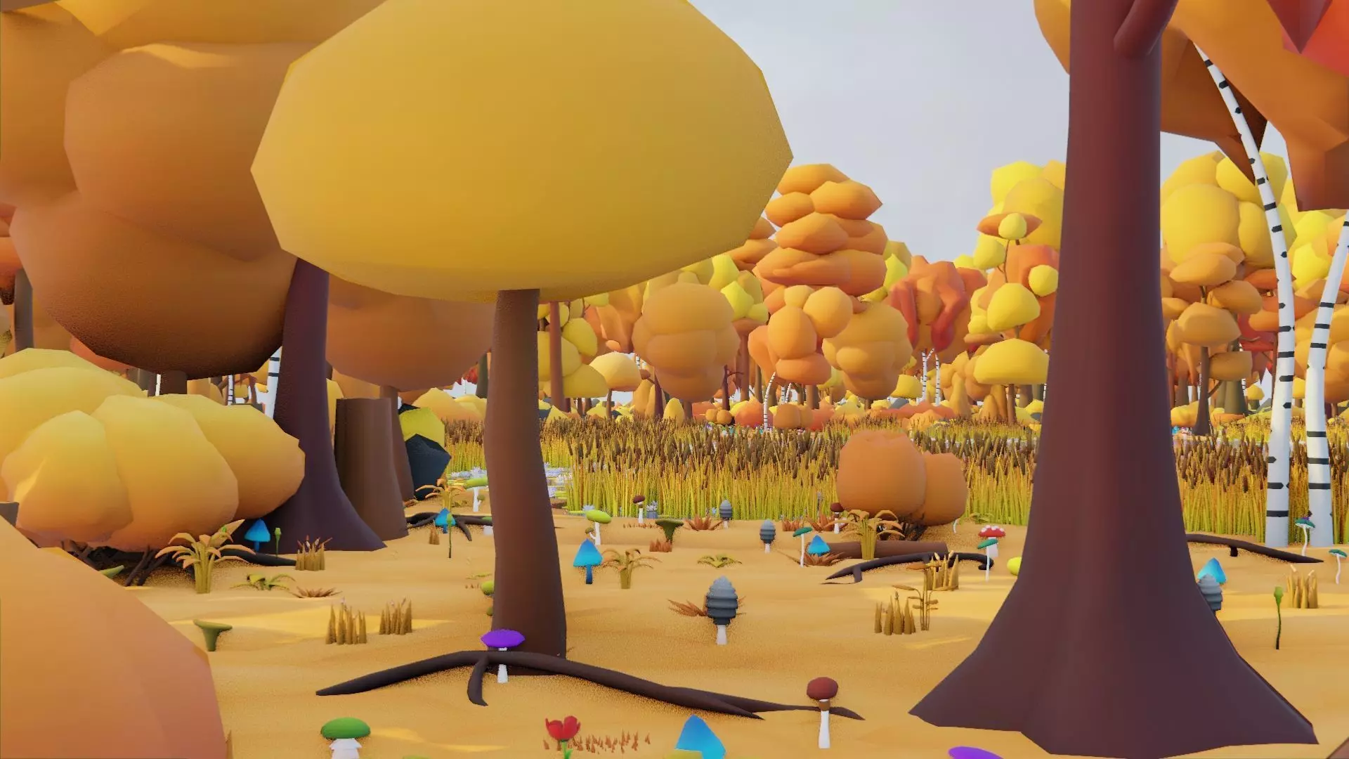 Low Poly Seasonal Forest Biome Low-poly 3D model_10