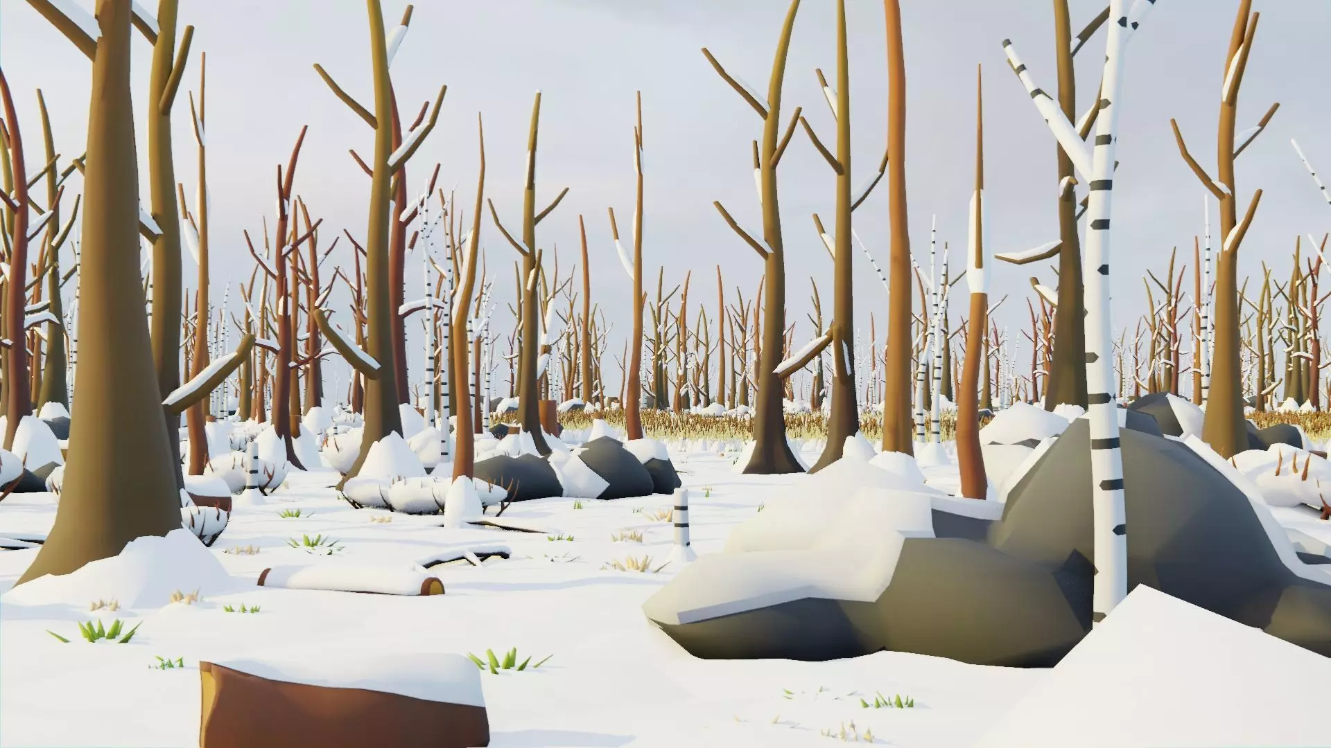 Low Poly Seasonal Forest Biome Low-poly 3D model_17