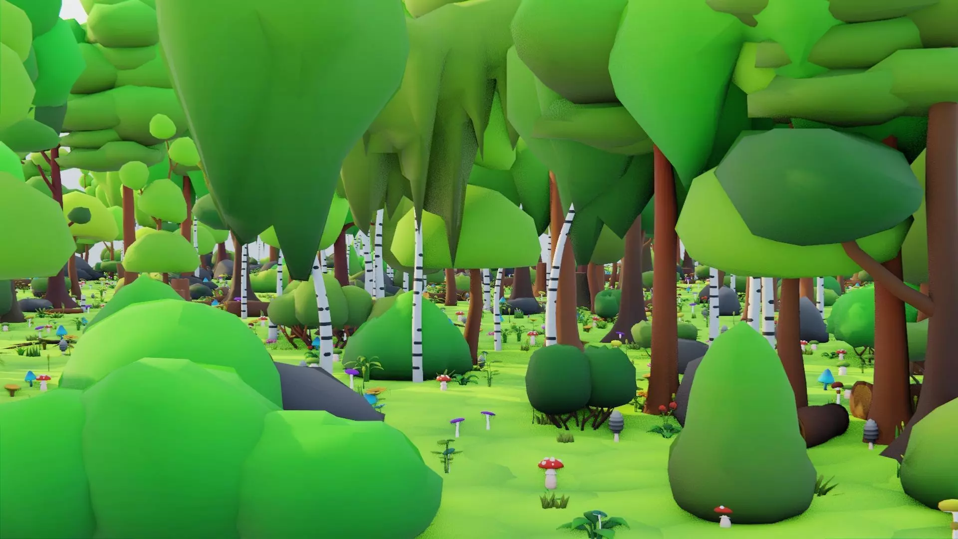 Low Poly Seasonal Forest Biome Low-poly 3D model_5
