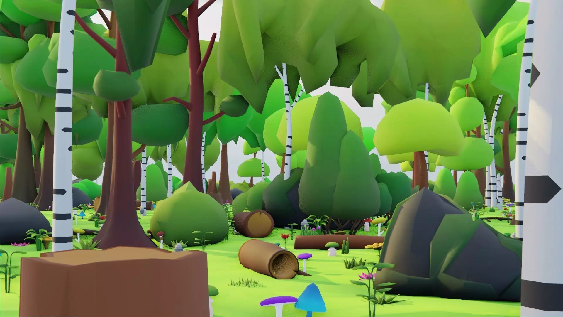 Low Poly Seasonal Forest Biome Low-poly 3D model_8