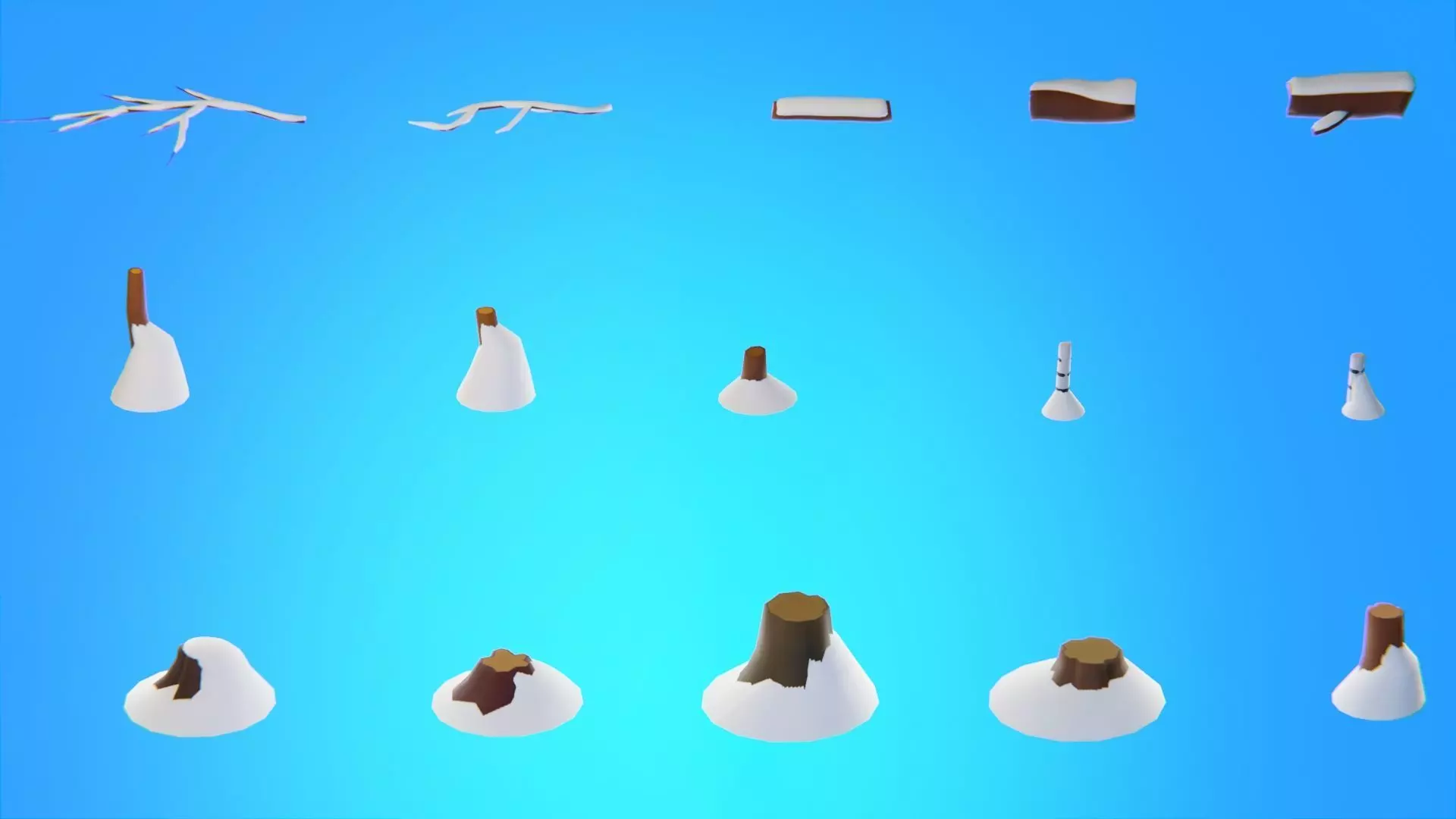 Low Poly Seasonal Forest Biome Low-poly 3D model_37