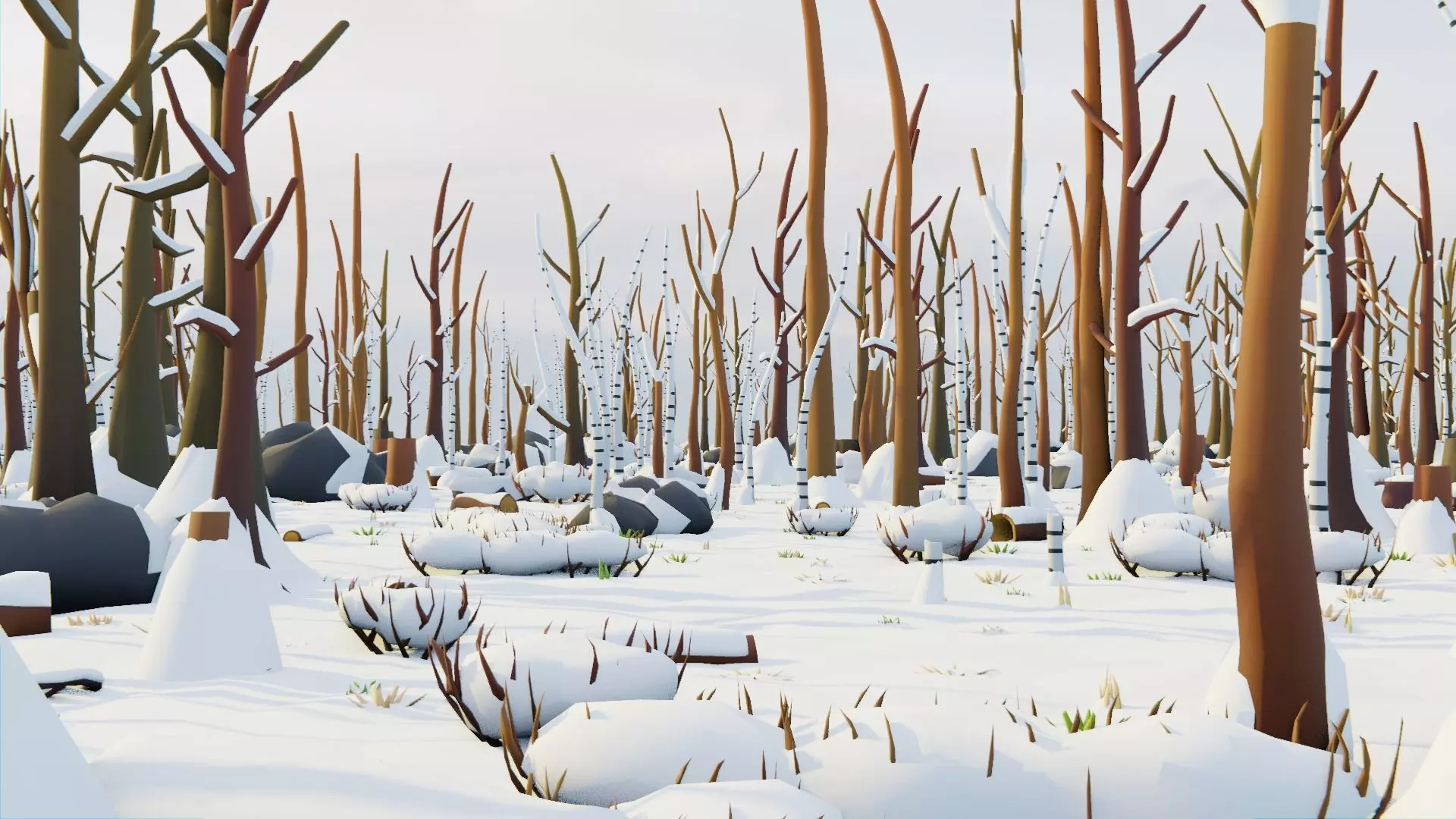 Low Poly Seasonal Forest Biome Low-poly 3D model_19