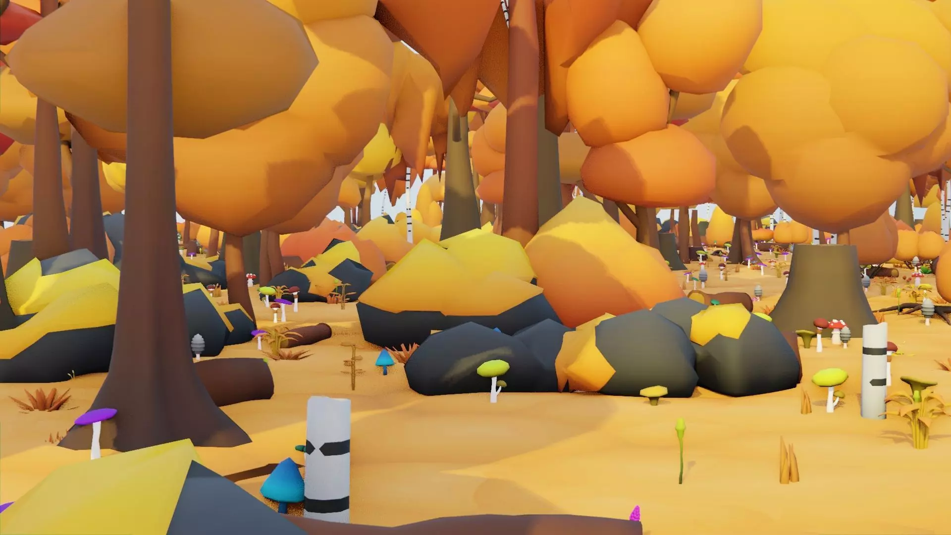 Low Poly Seasonal Forest Biome Low-poly 3D model_14