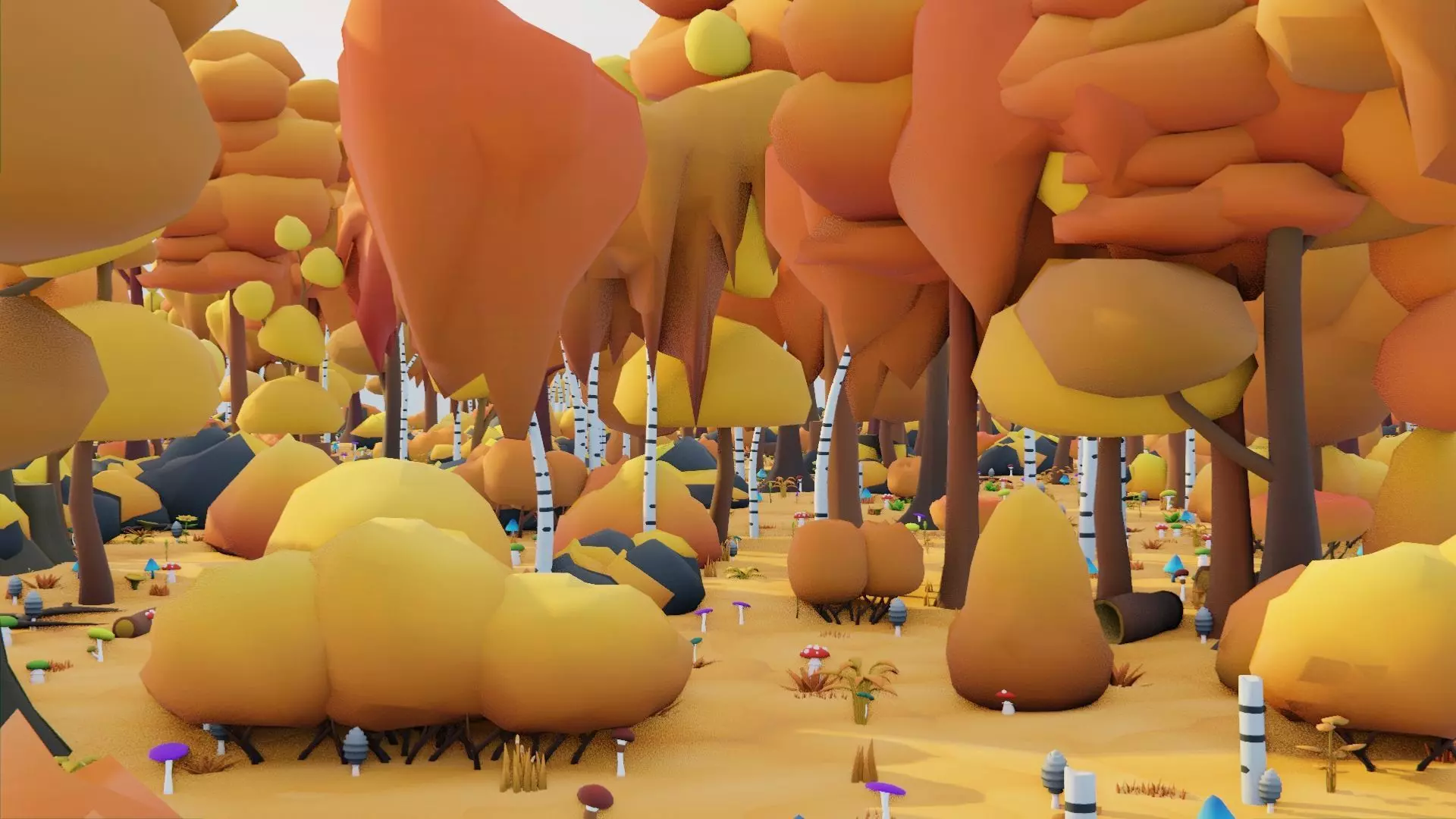 Low Poly Seasonal Forest Biome Low-poly 3D model_12