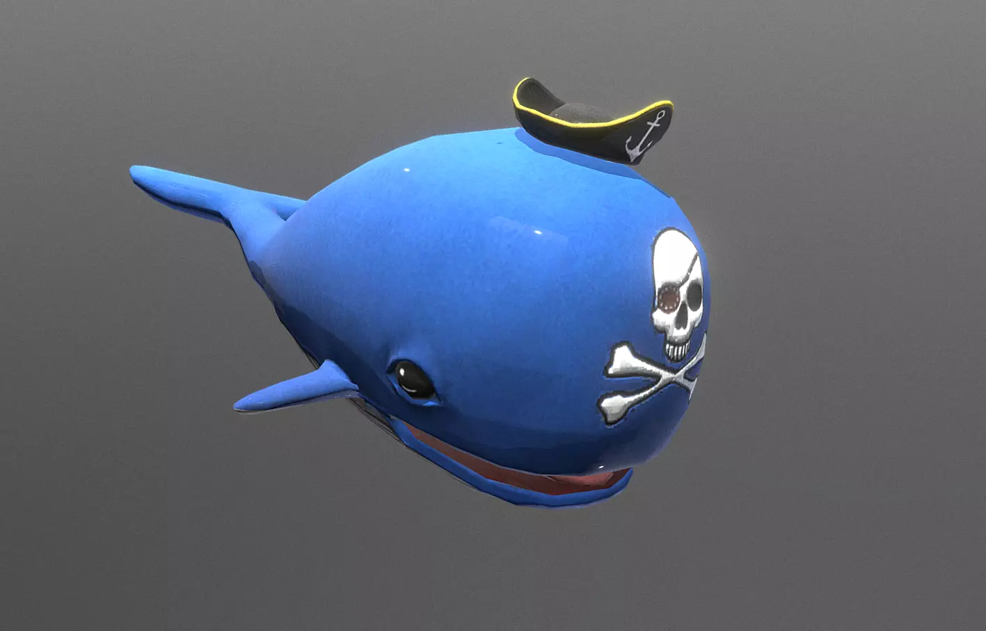 LITTLE BLUE WHALE Playing Fbx Pbr Animated 3D model_1