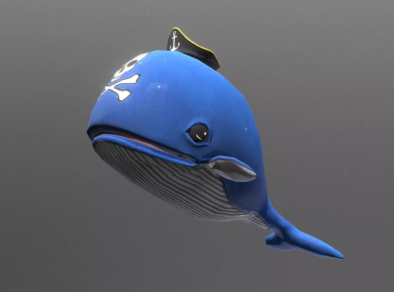 LITTLE BLUE WHALE Playing Fbx Pbr Animated 3D model_0