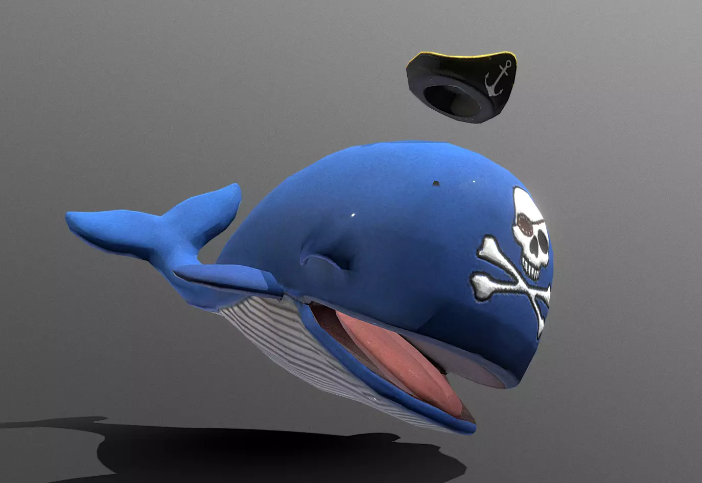 LITTLE BLUE WHALE Dive Play Fbx Pbr Animated 3D model_0