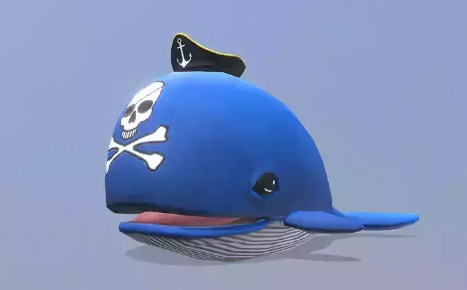 LITTLE BLUE WHALE Avatar Fbx Pbr  Animated