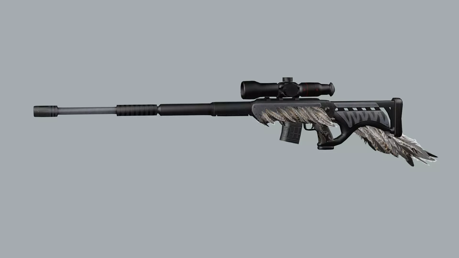 Remington M700 Tactical Bolt-action Sniper Rifle 3D Model Low-poly 3D model_0