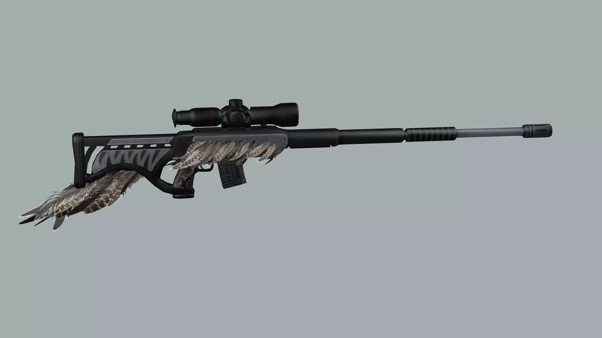 Remington M700 Tactical Bolt-action Sniper Rifle 3D Model Low-poly 3D model_3