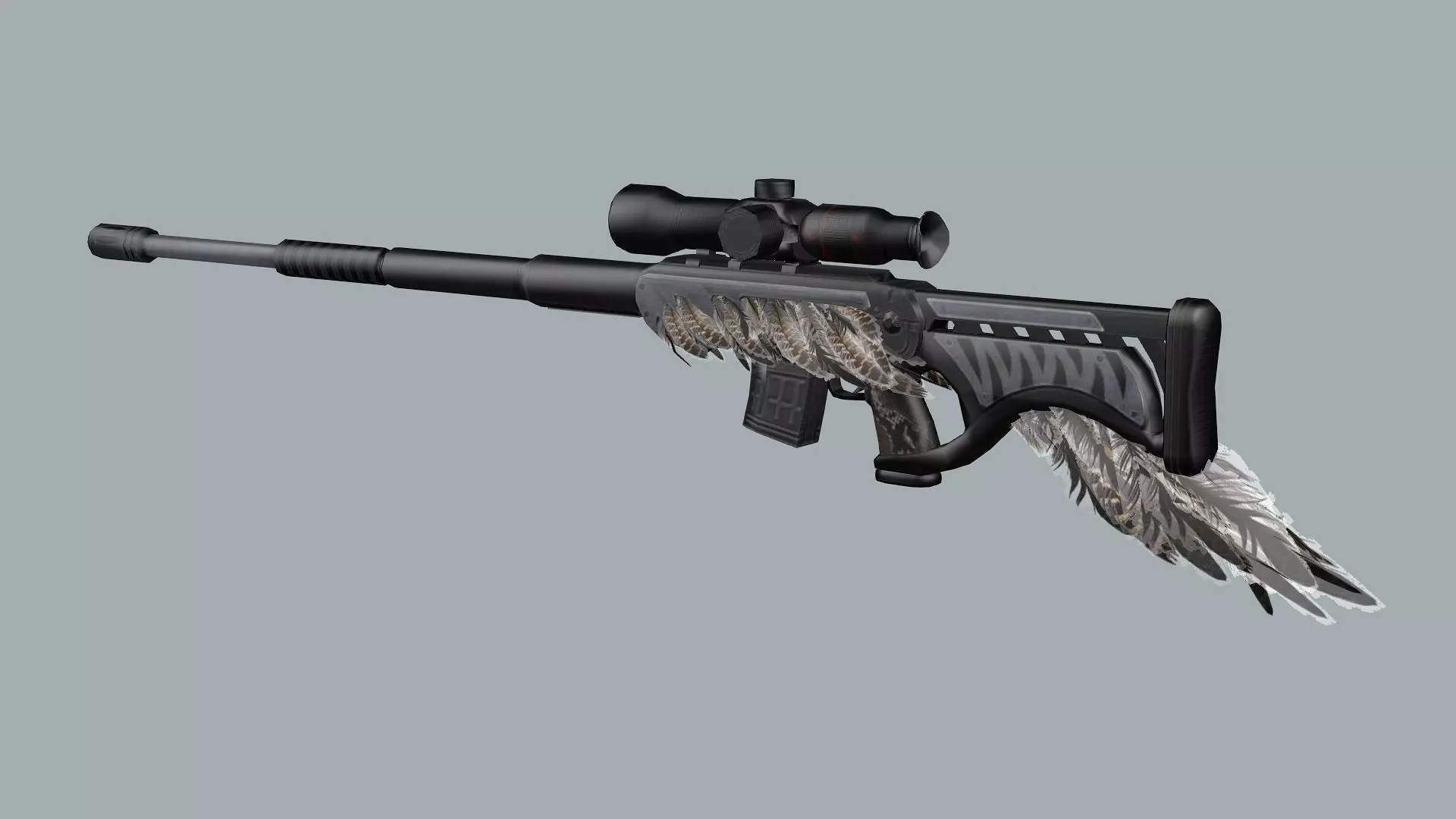 Remington M700 Tactical Bolt-action Sniper Rifle 3D Model Low-poly 3D model_5
