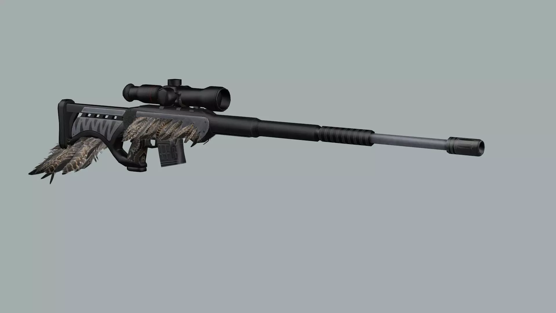 Remington M700 Tactical Bolt-action Sniper Rifle 3D Model Low-poly 3D model_1
