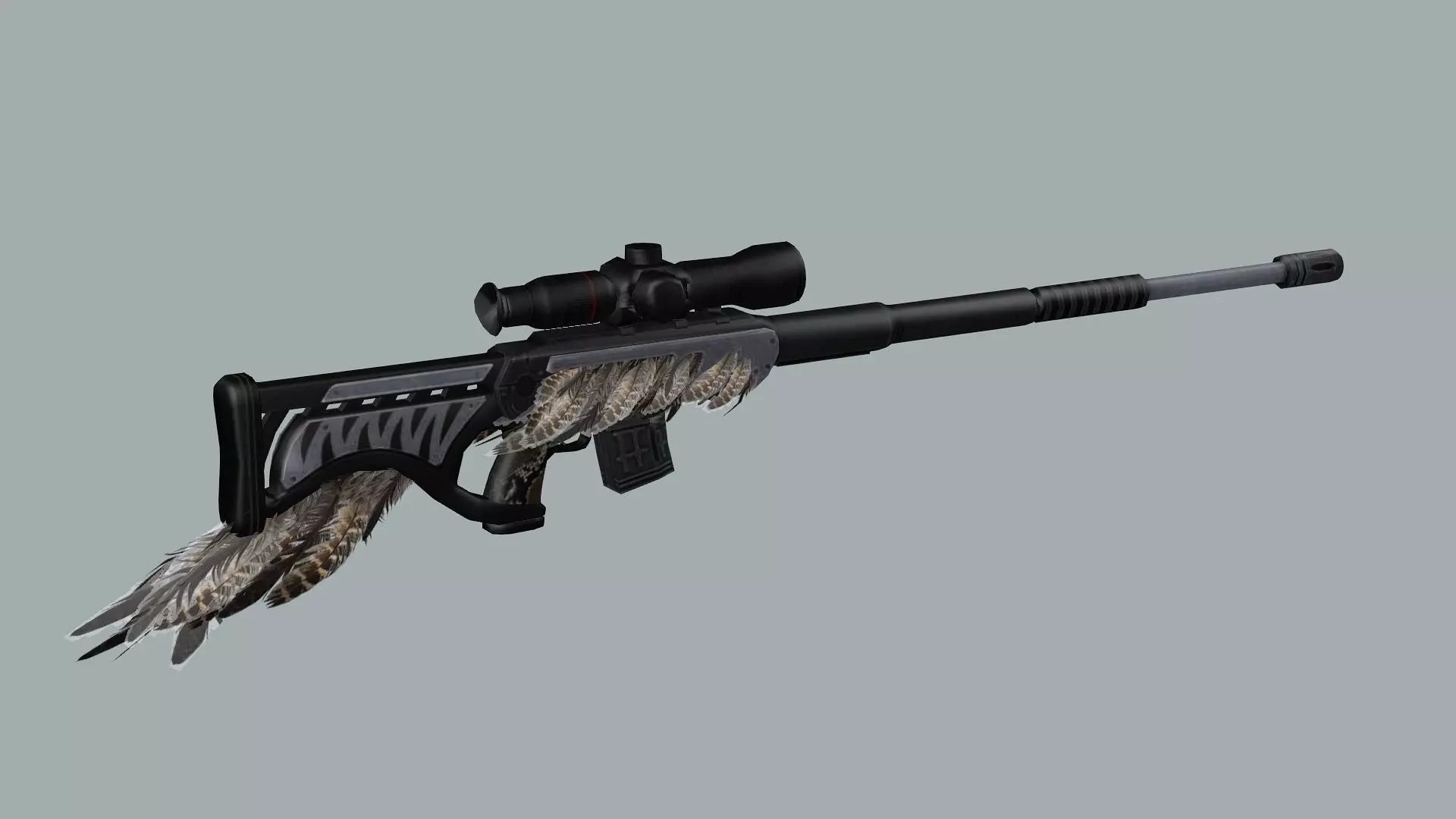 Remington M700 Tactical Bolt-action Sniper Rifle 3D Model Low-poly 3D model_2