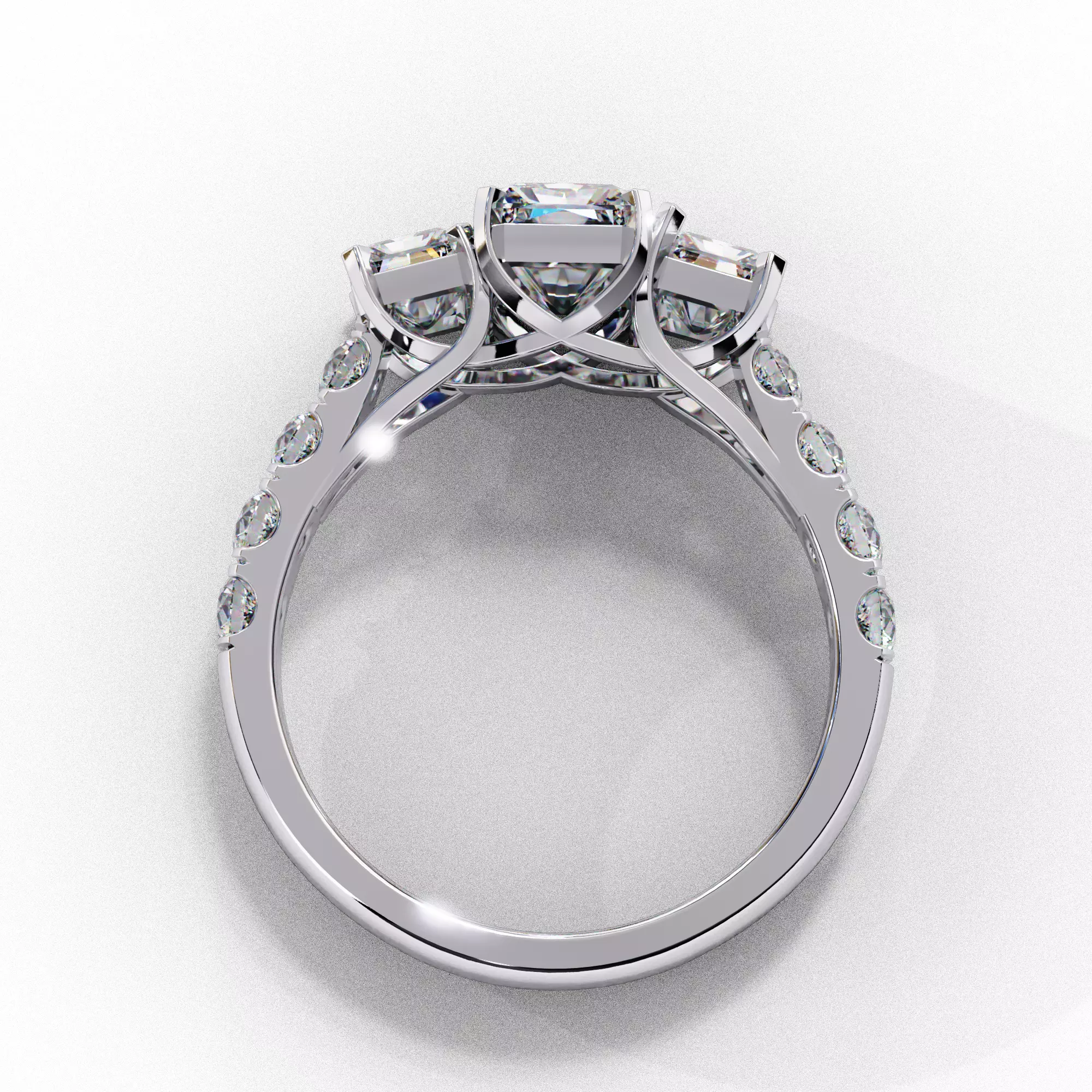 300 Solitaire Ring 3dm stl White Video detail render Collection _54