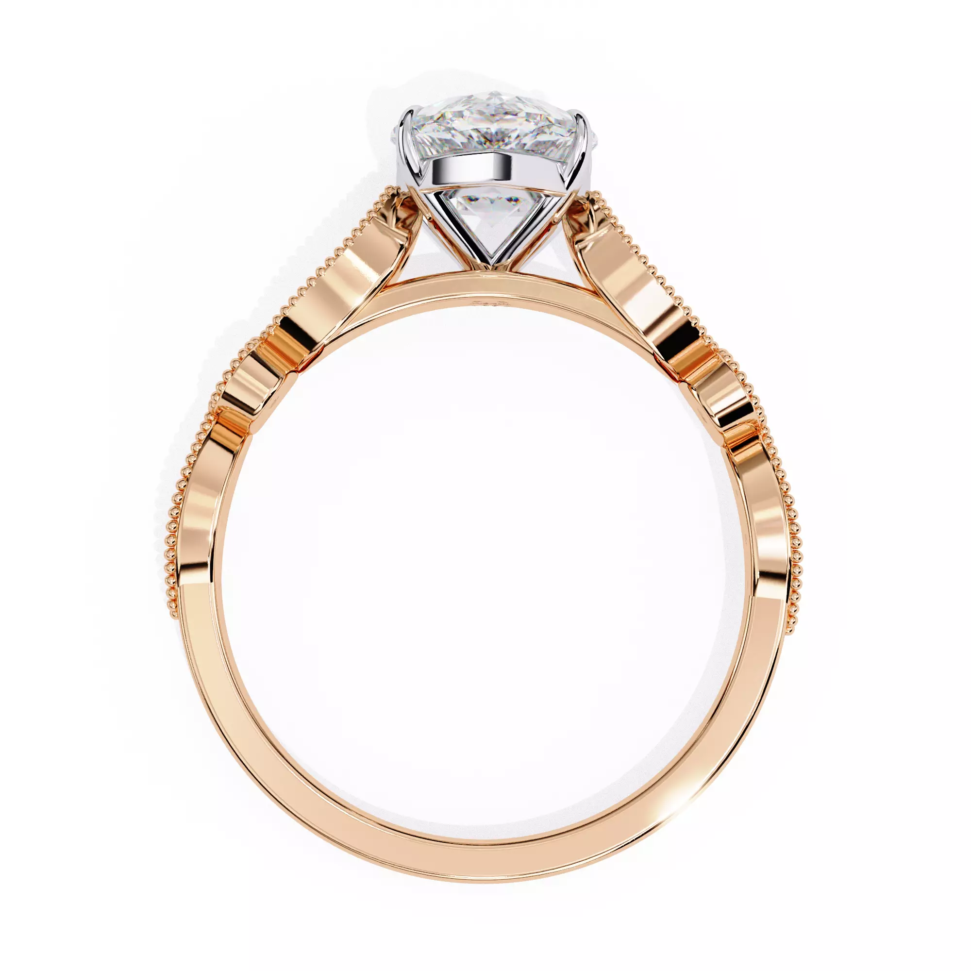 300 Solitaire Ring 3dm stl White Video detail render Collection _48