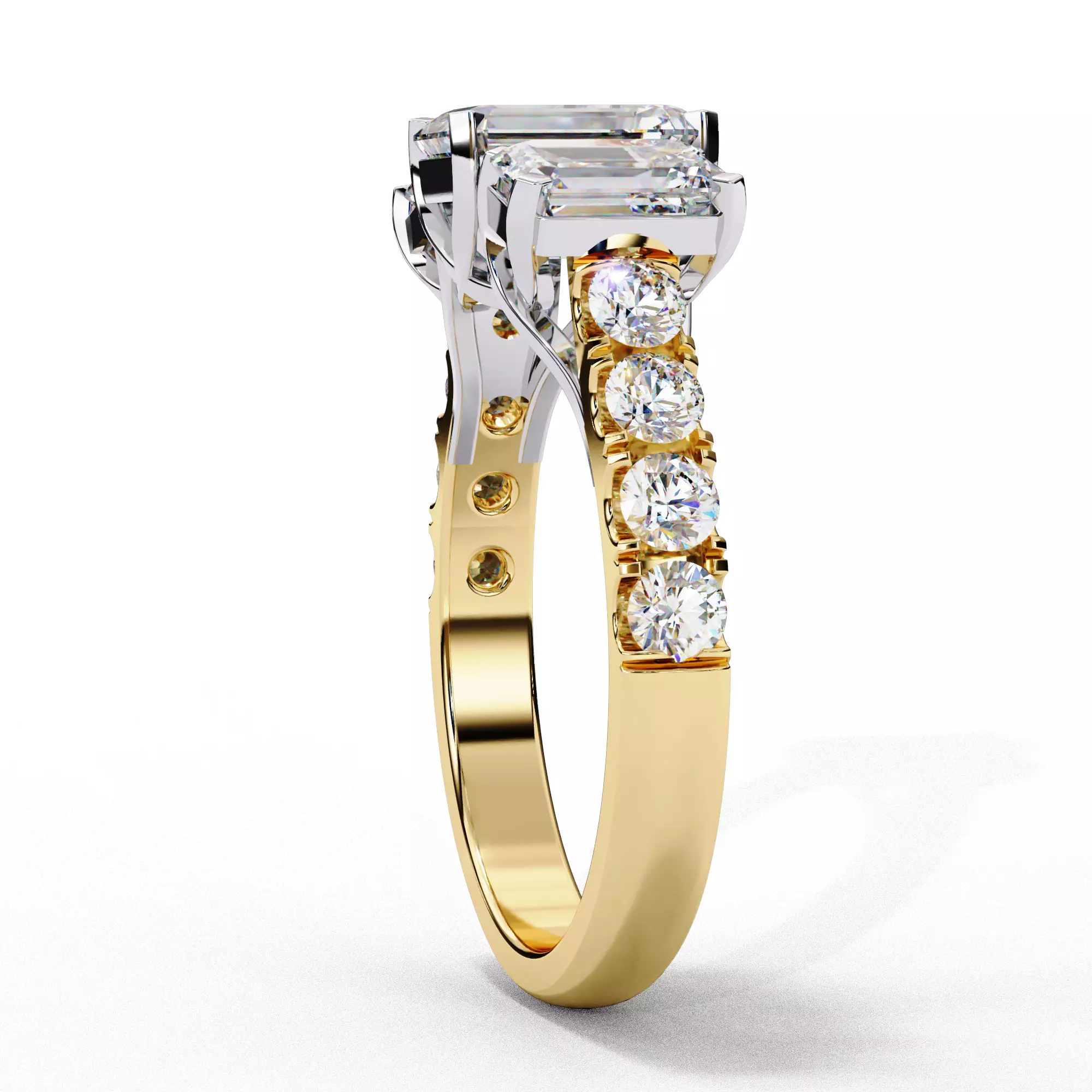 300 Solitaire Ring 3dm stl White Video detail render Collection _31