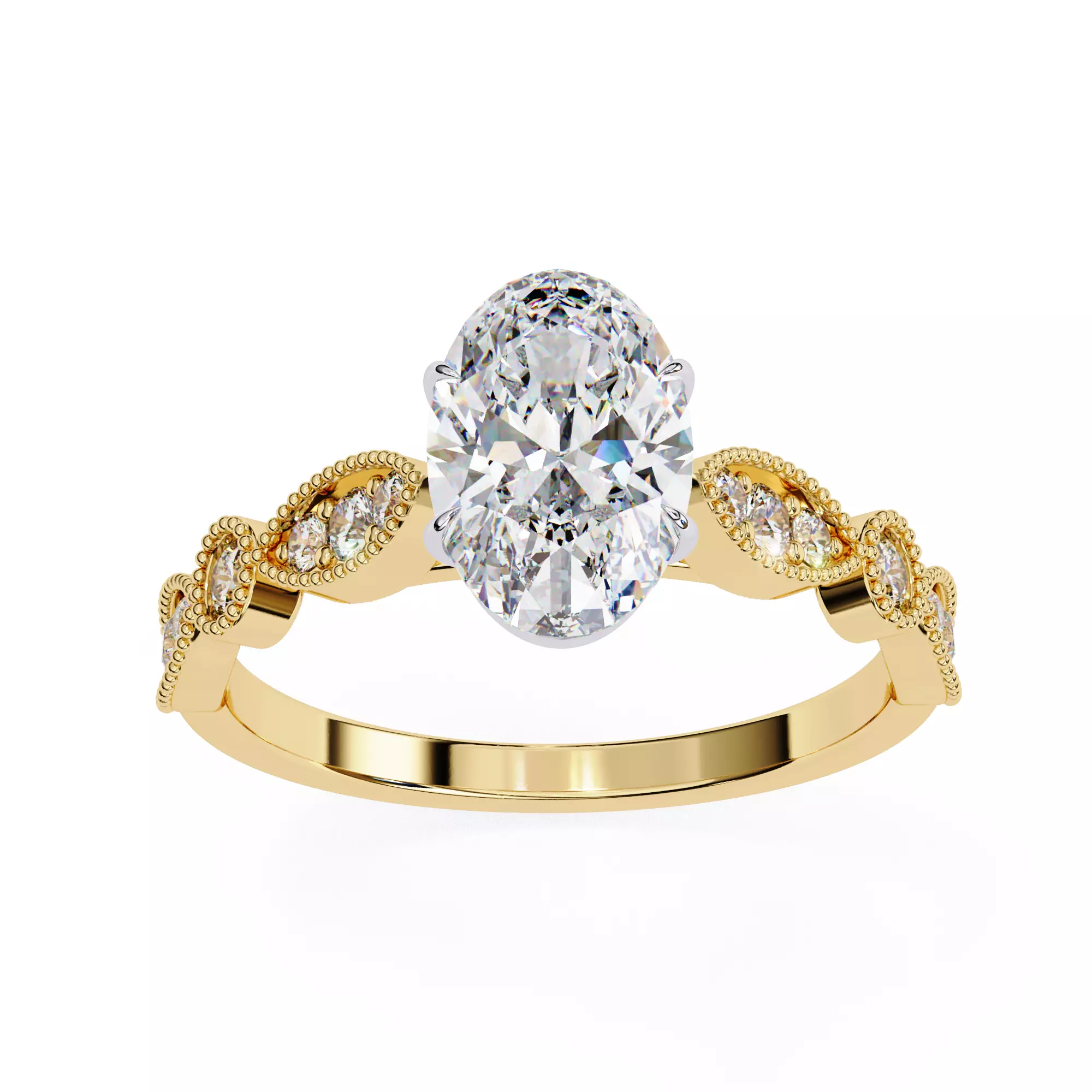 300 Solitaire Ring 3dm stl White Video detail render Collection _55