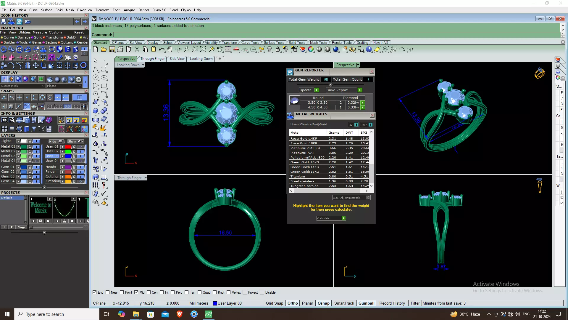 300 Solitaire Ring 3dm stl White Video detail render Collection _25