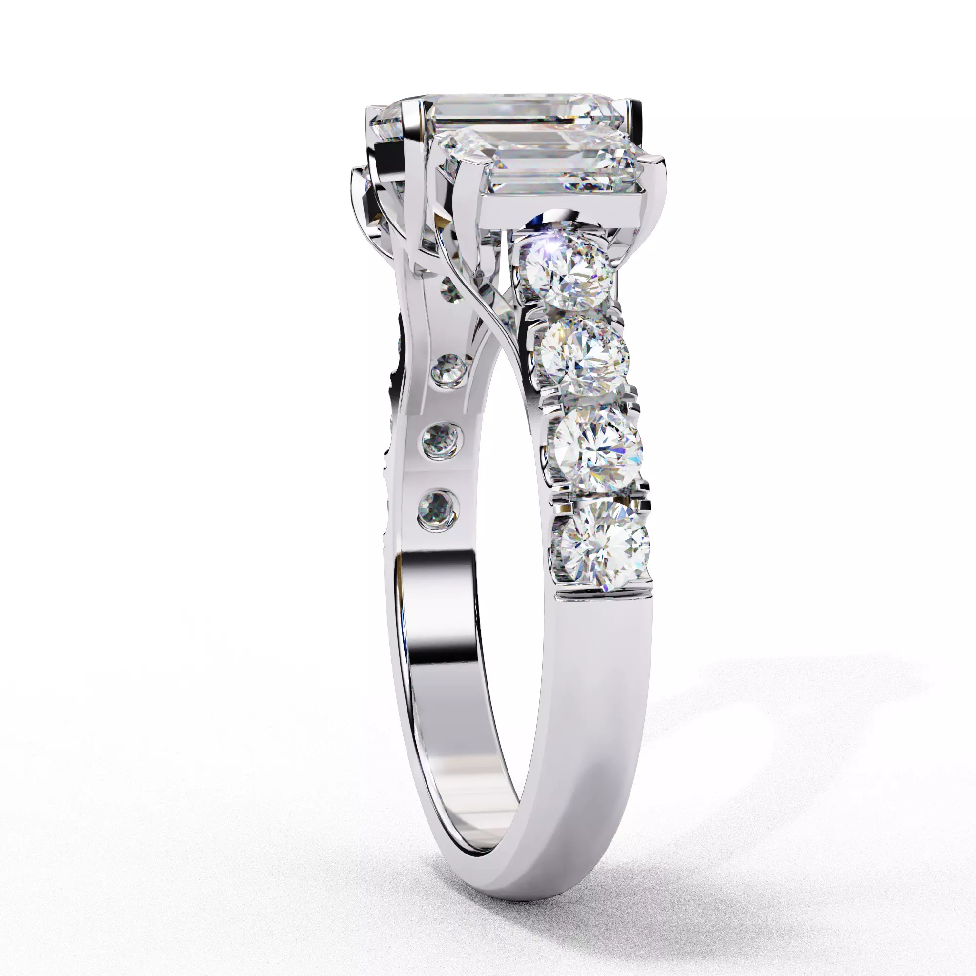 300 Solitaire Ring 3dm stl White Video detail render Collection _36