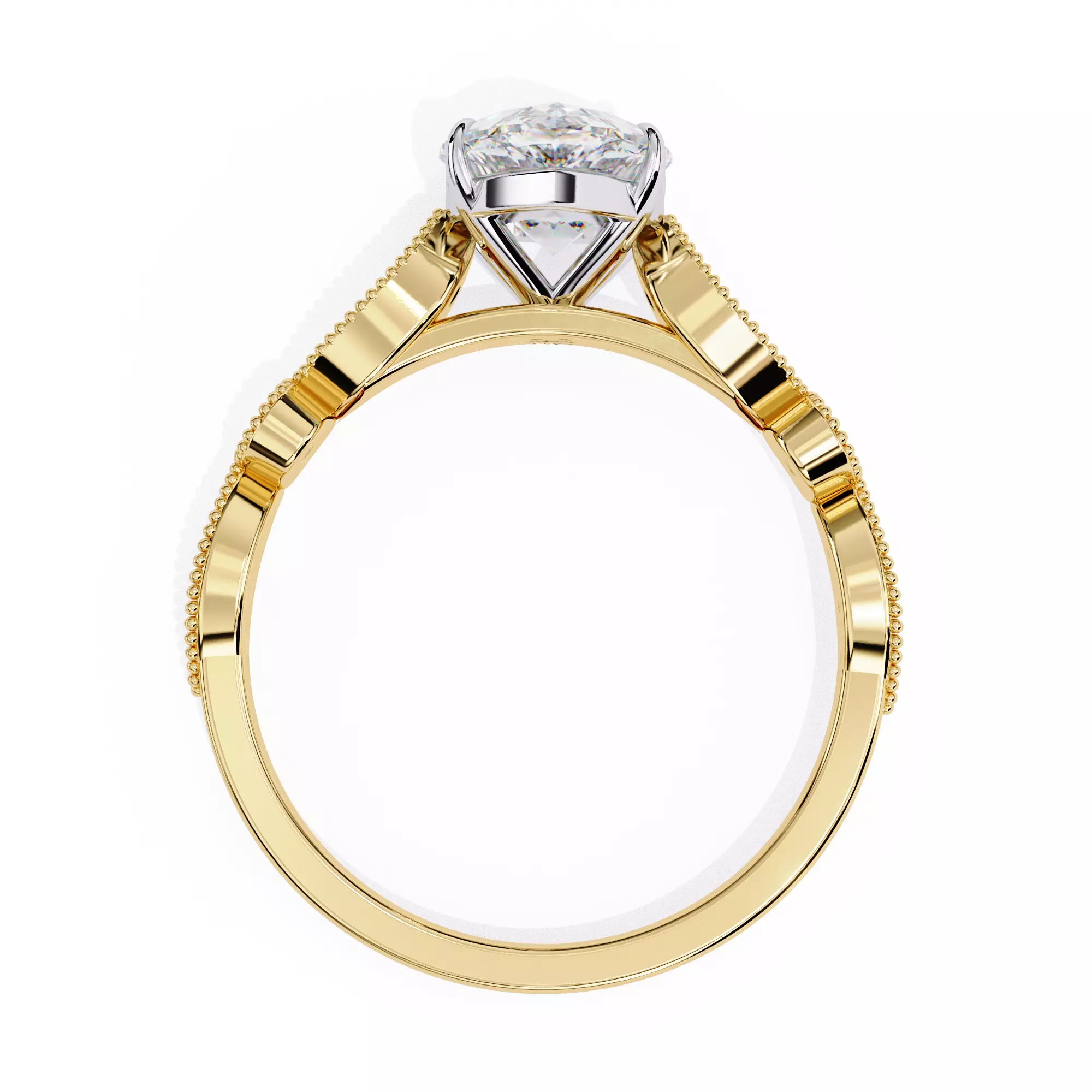 300 Solitaire Ring 3dm stl White Video detail render Collection _47