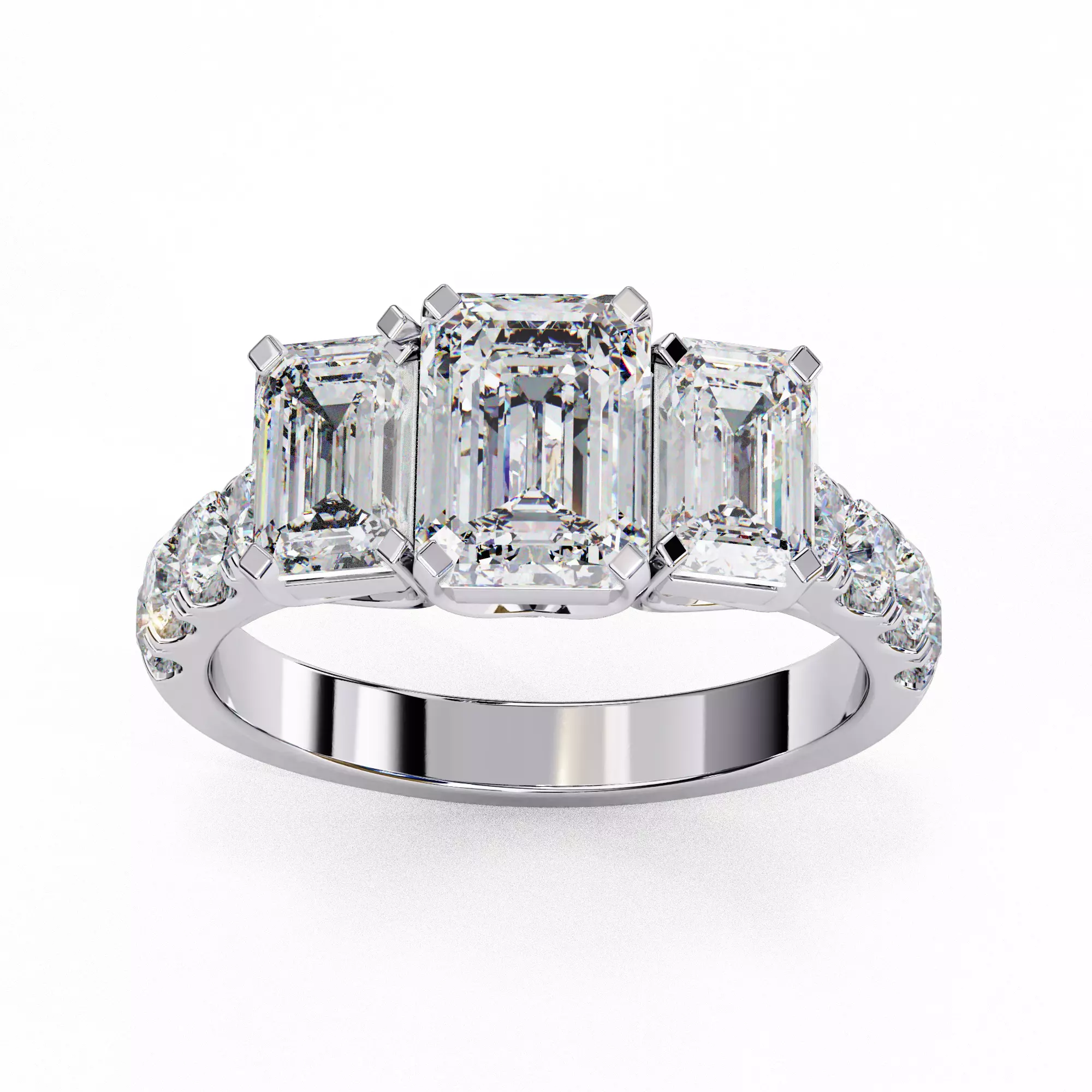 300 Solitaire Ring 3dm stl White Video detail render Collection _51