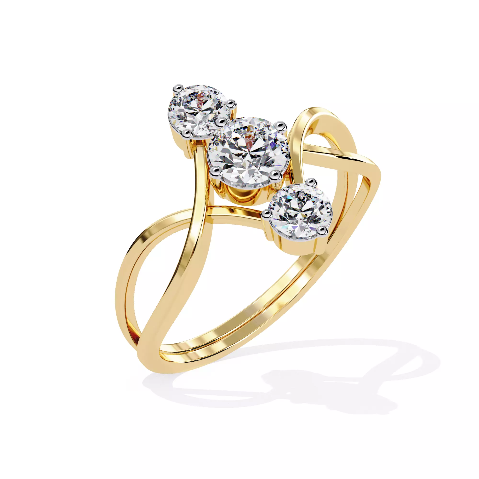 300 Solitaire Ring 3dm stl White Video detail render Collection _61