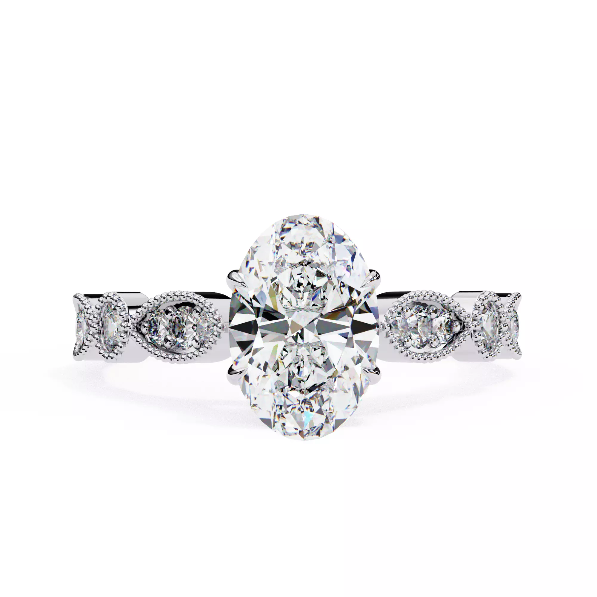 300 Solitaire Ring 3dm stl White Video detail render Collection _38