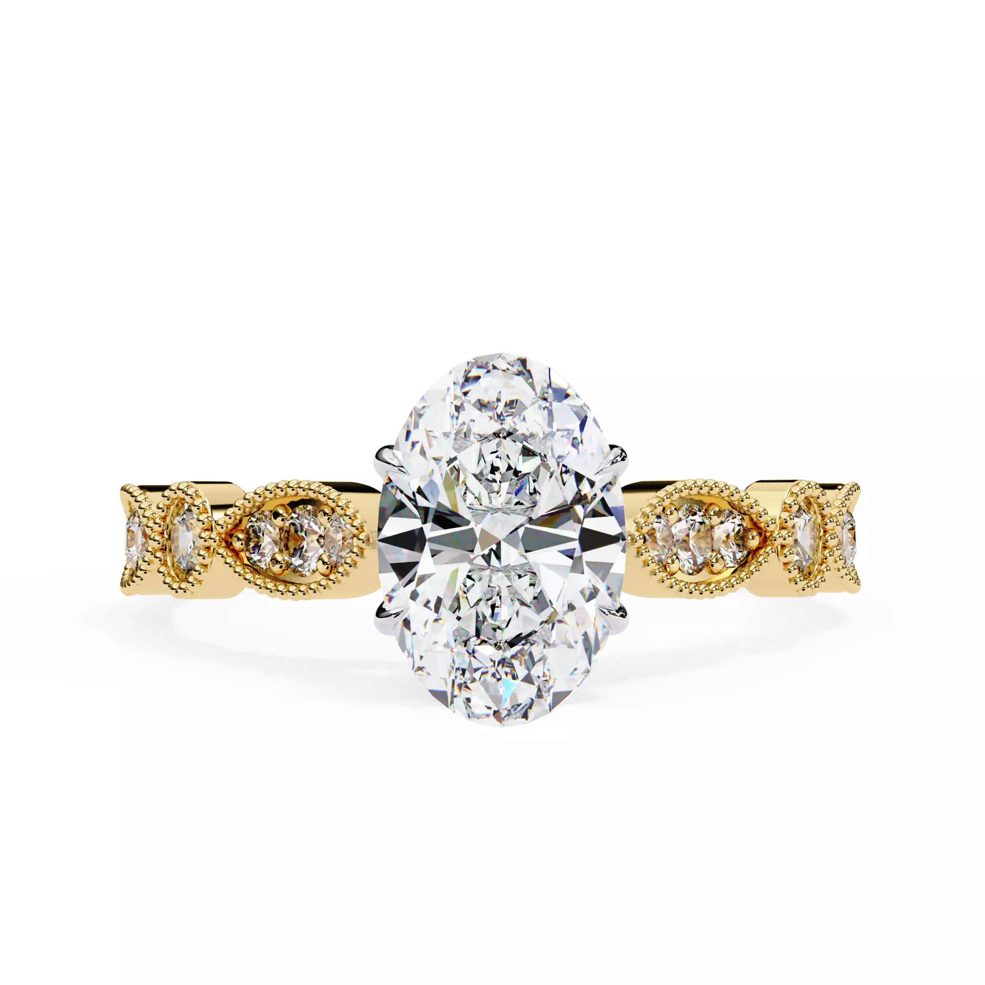300 Solitaire Ring 3dm stl White Video detail render Collection _37