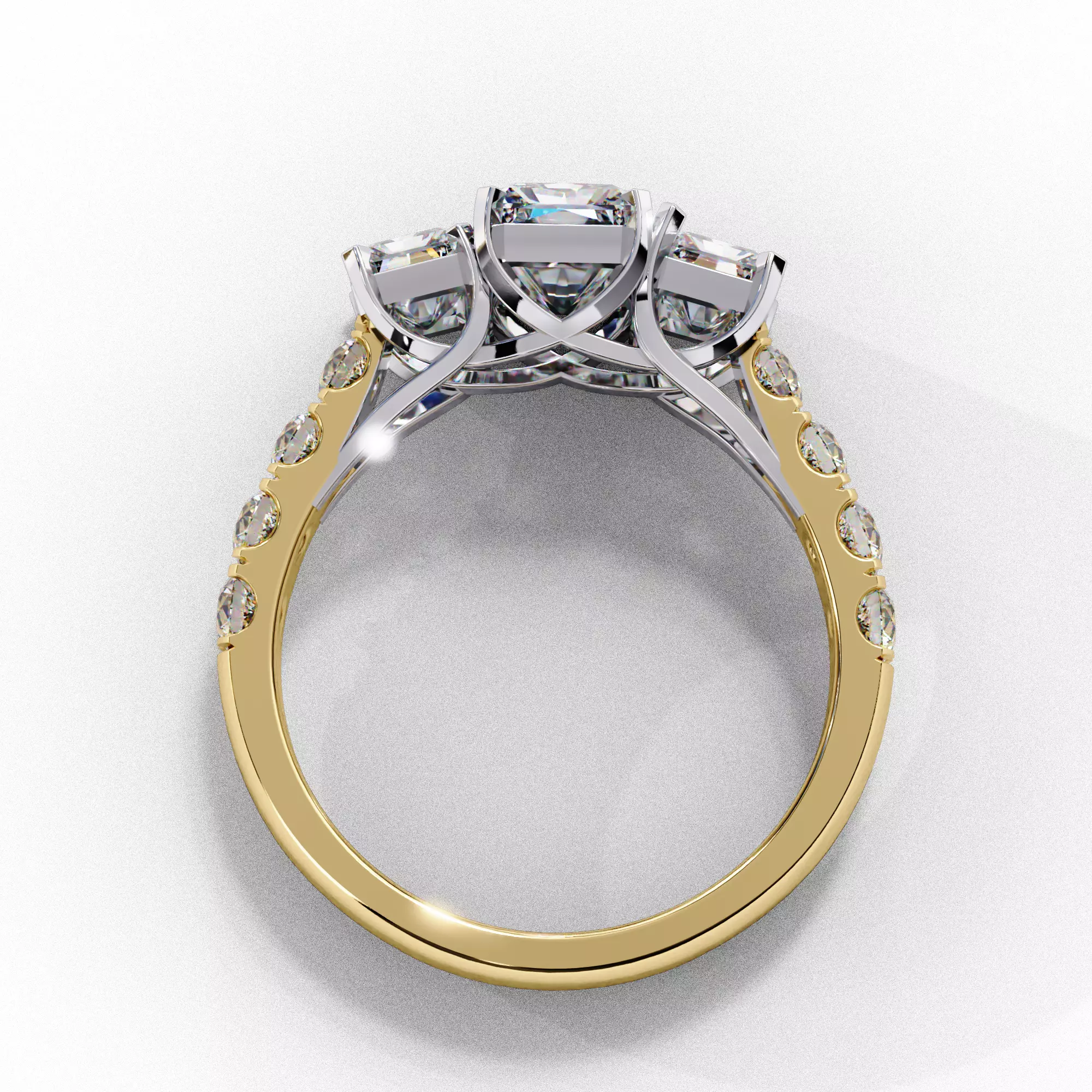 300 Solitaire Ring 3dm stl White Video detail render Collection _53