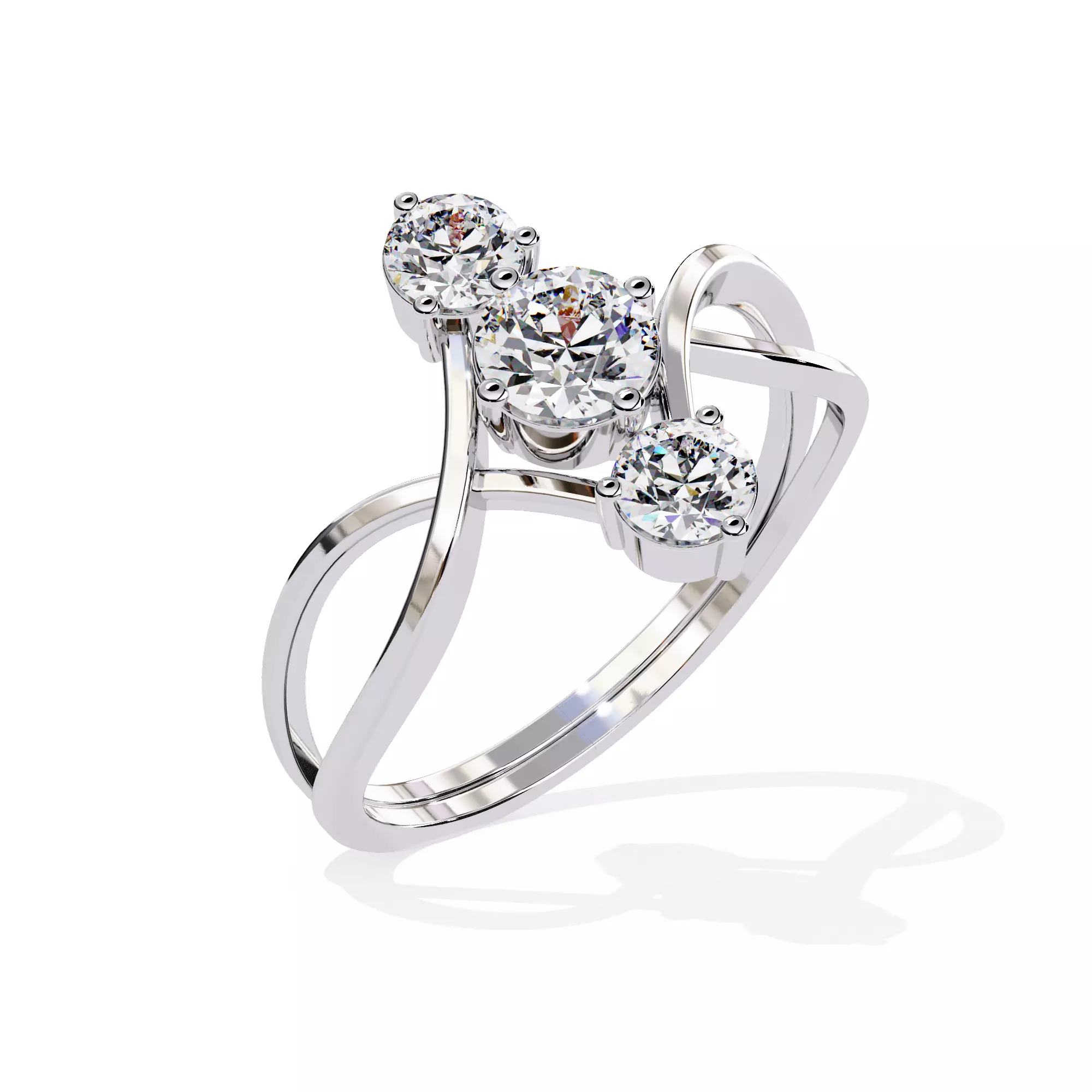 300 Solitaire Ring 3dm stl White Video detail render Collection _44