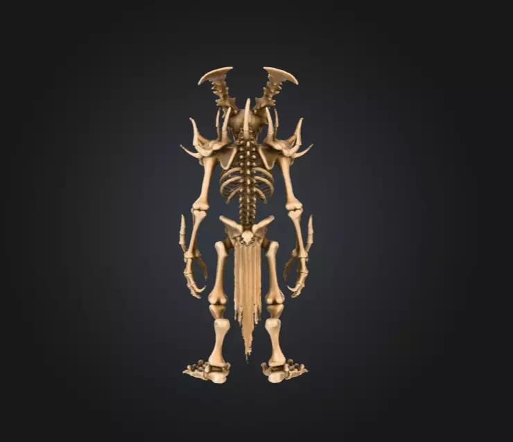 Horned Bone Revenant Low-poly 3D model_4