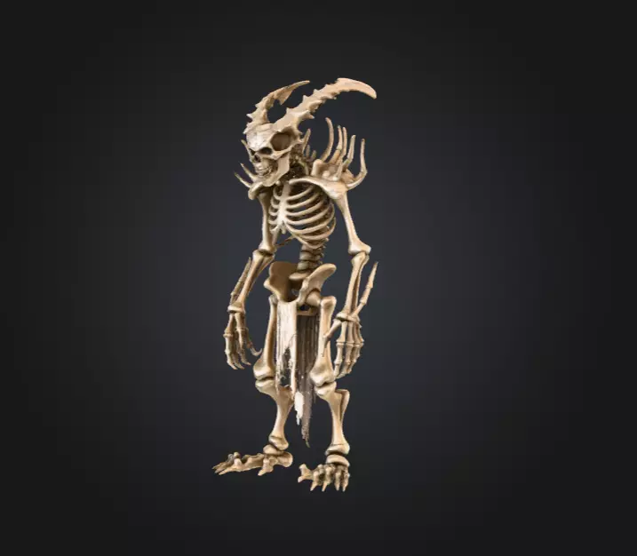 Horned Bone Revenant Low-poly 3D model_7