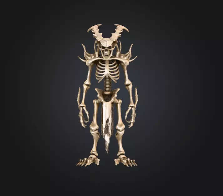 Horned Bone Revenant Low-poly 3D model_0