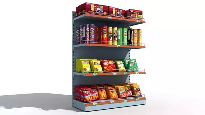 Supermarket Shelves Chips 3D model