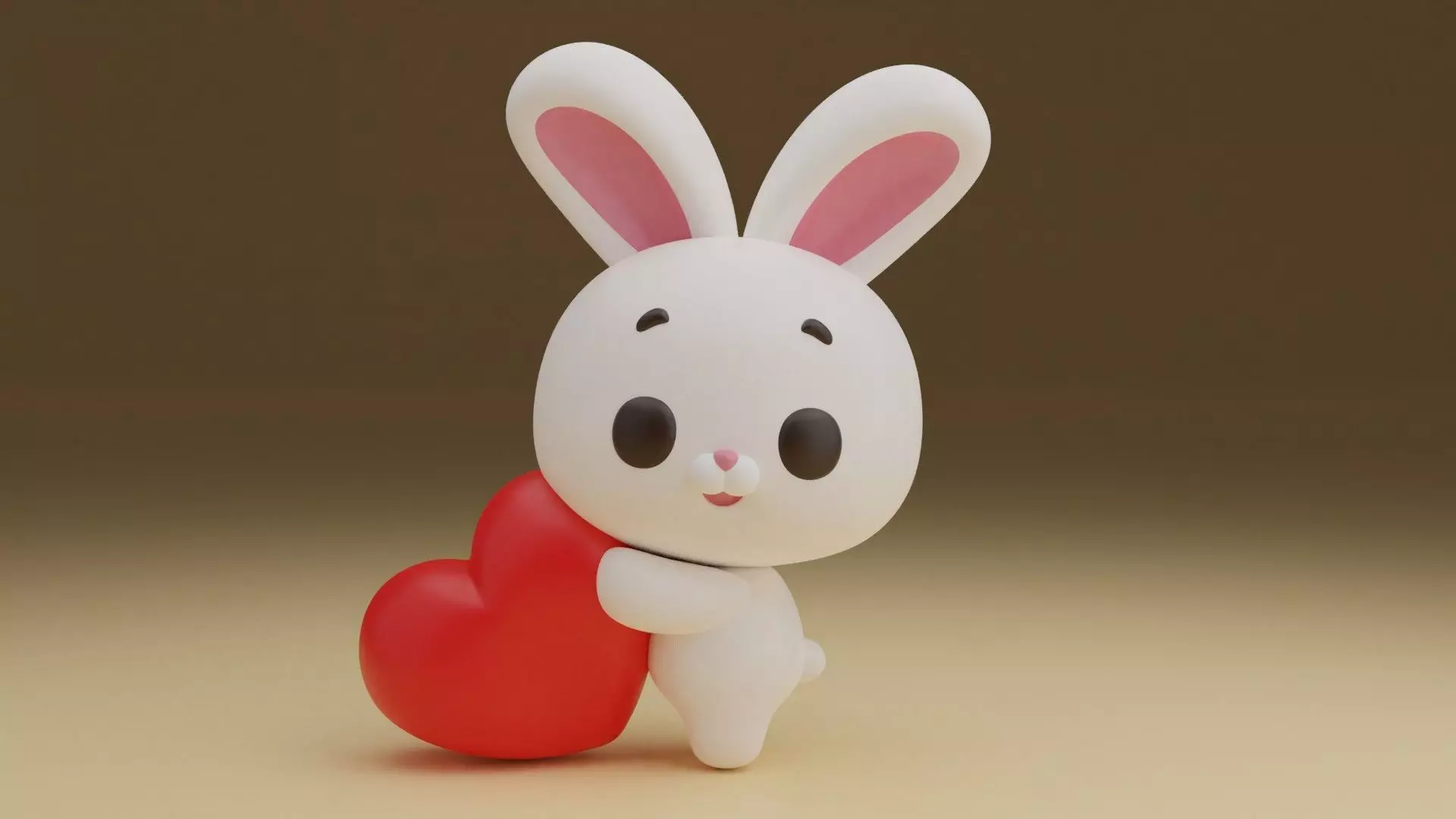 Valentine rabbit 48 3D print model_0