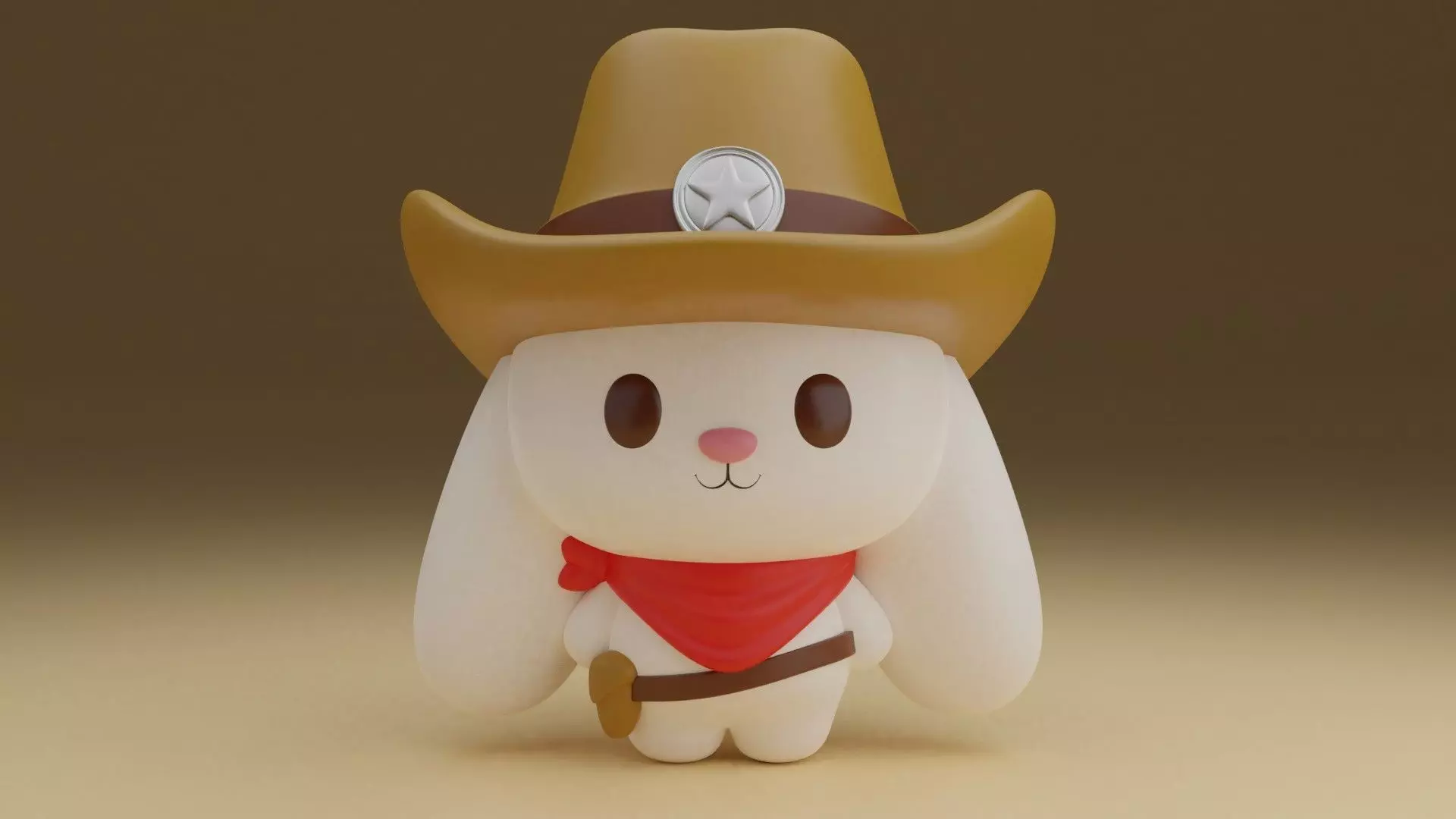 Cowboy rabbit 42 3D print model_0