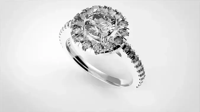 Classic Halo Diamond Engagement Ring