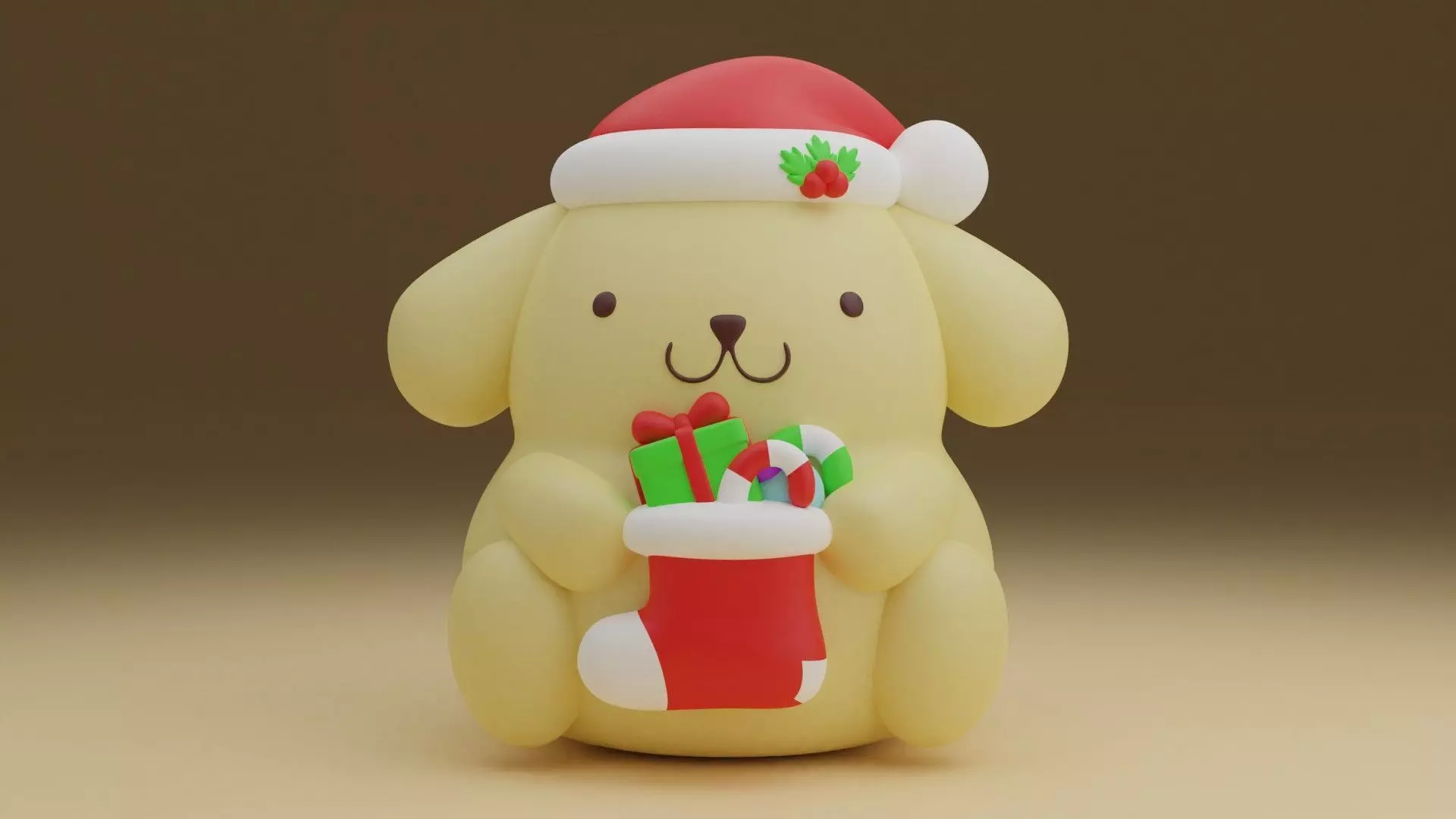 Christmas sanrio pom pom purin 3D print model_0