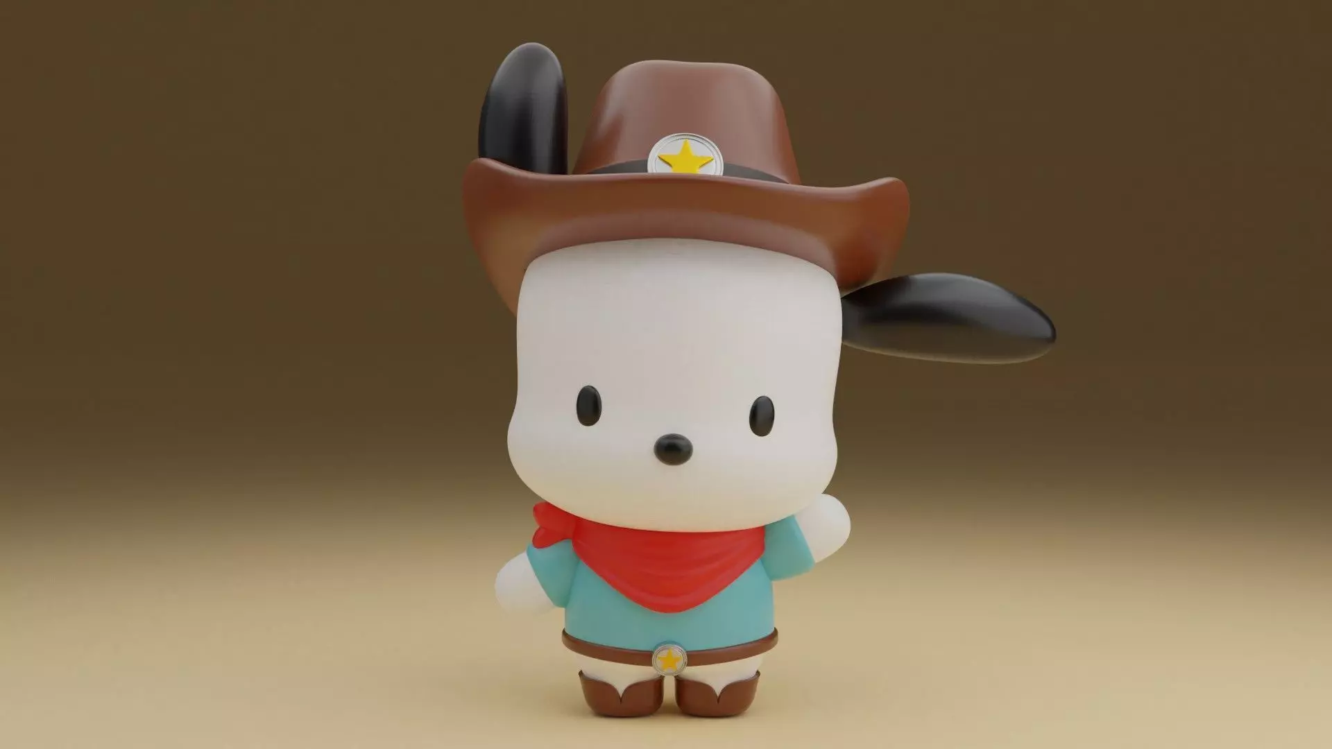 Cowboy pochacco27 3D print model_0