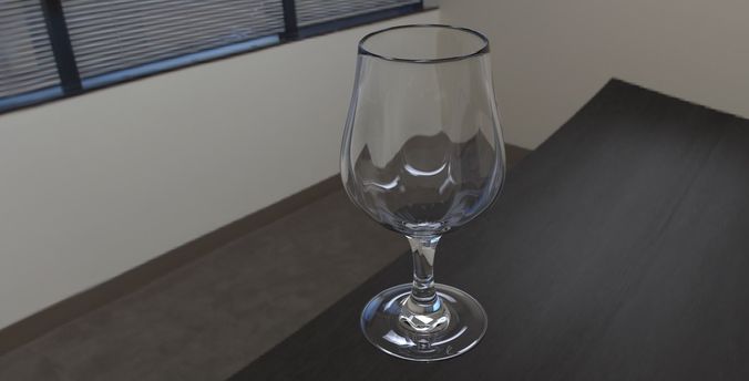 Wine glass Low-poly 3D model