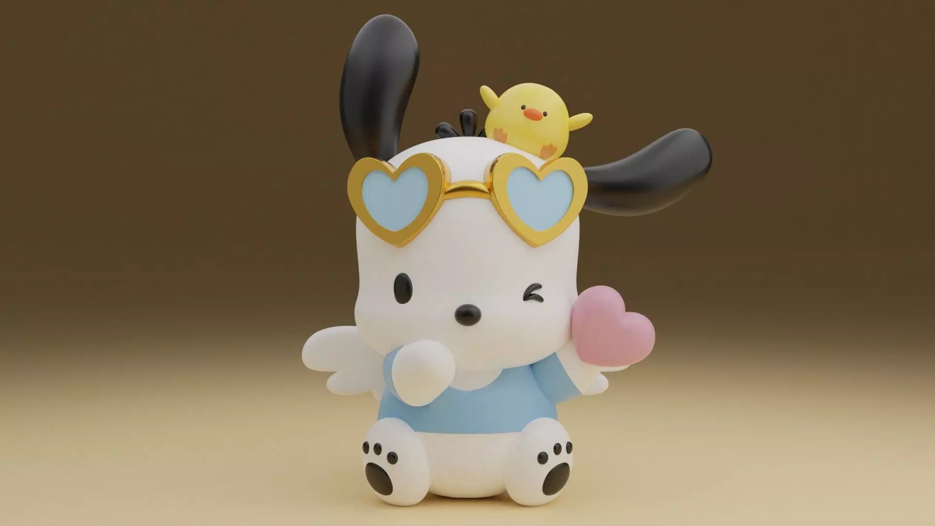 Valentine sanrio pochacco 20 3D print model