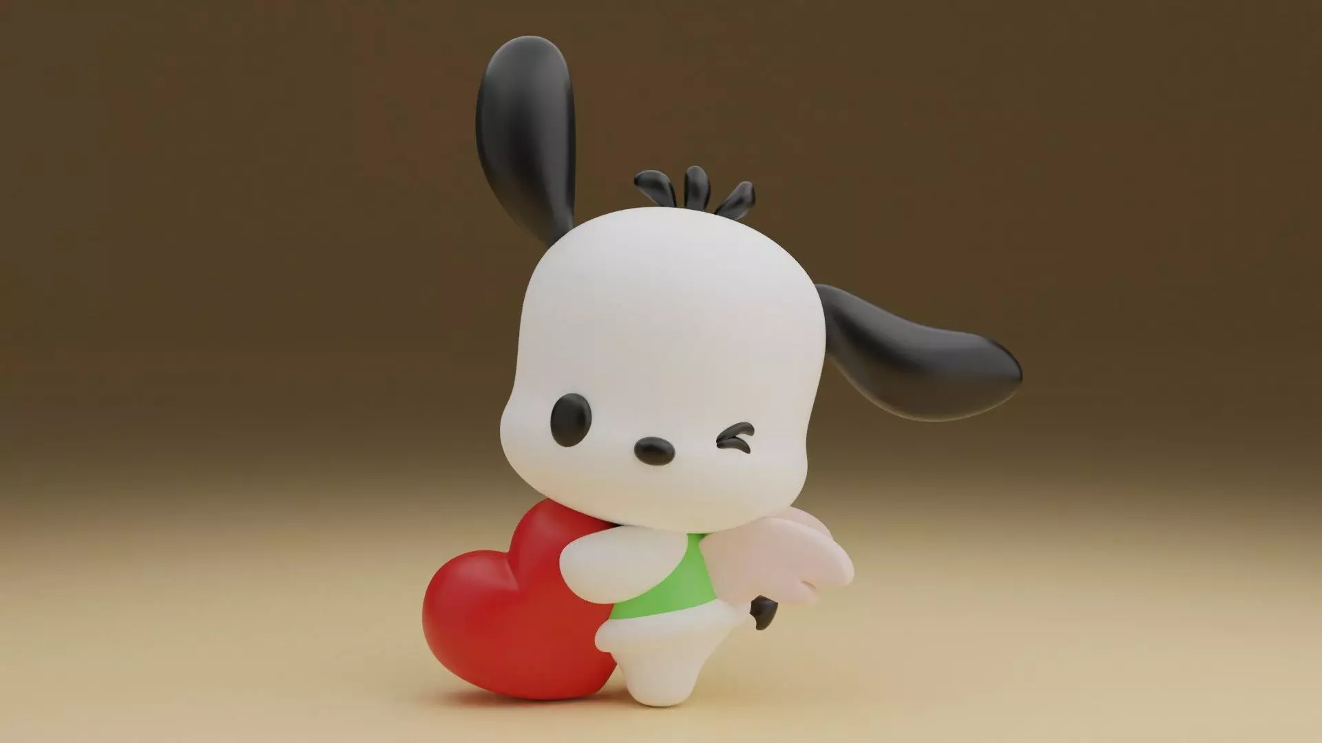 Valentine sanrio pochacco 13 3D print model_0