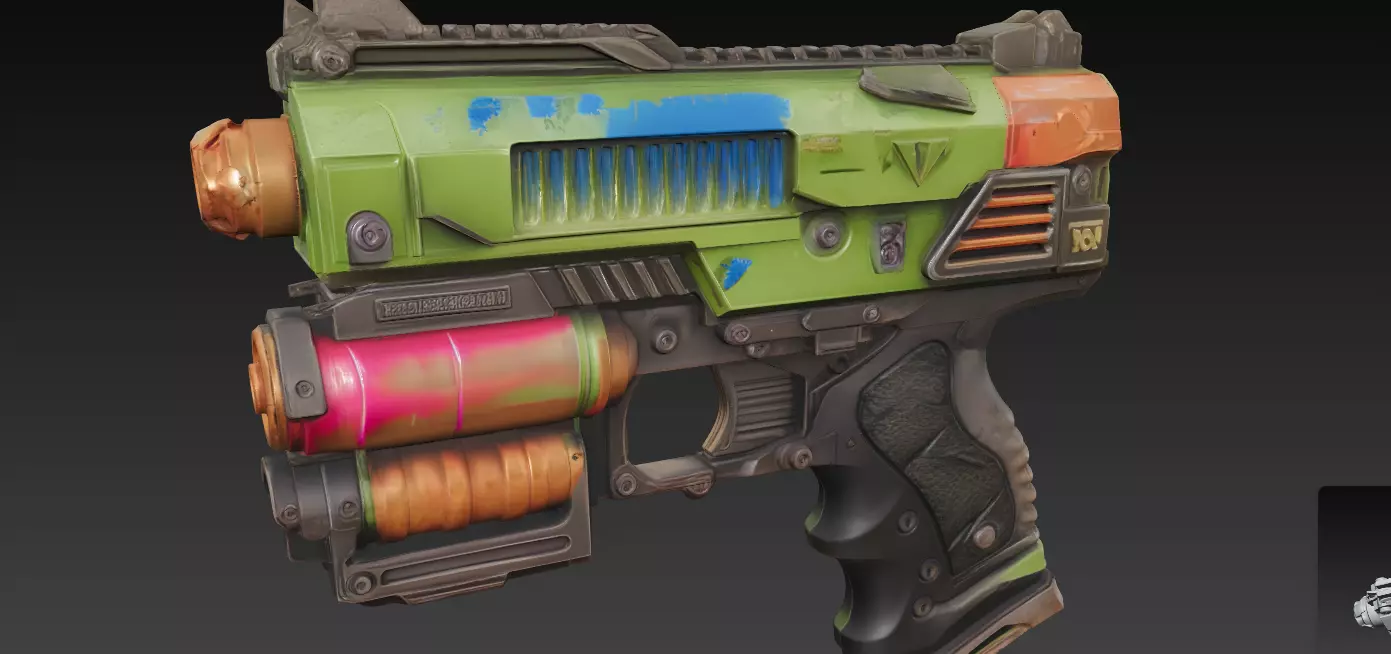 Distressed SciFi Blaster 3D Print Prop 3D print model_9