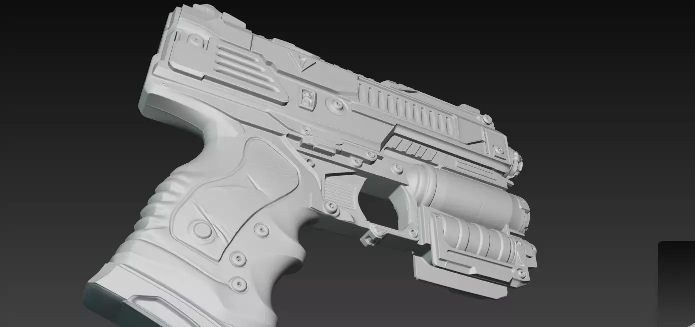 Distressed SciFi Blaster 3D Print Prop 3D print model_13